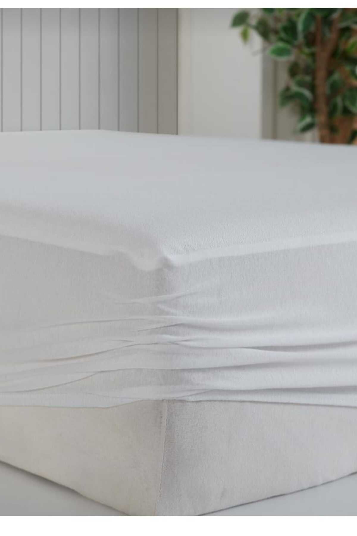 AYHOME 160 X 200 Cm Çift Kişilik Fitedd Sıvı Geçirmez Yatak Alezi Yatak Koruyucu Çarşaf Beyaz Renk