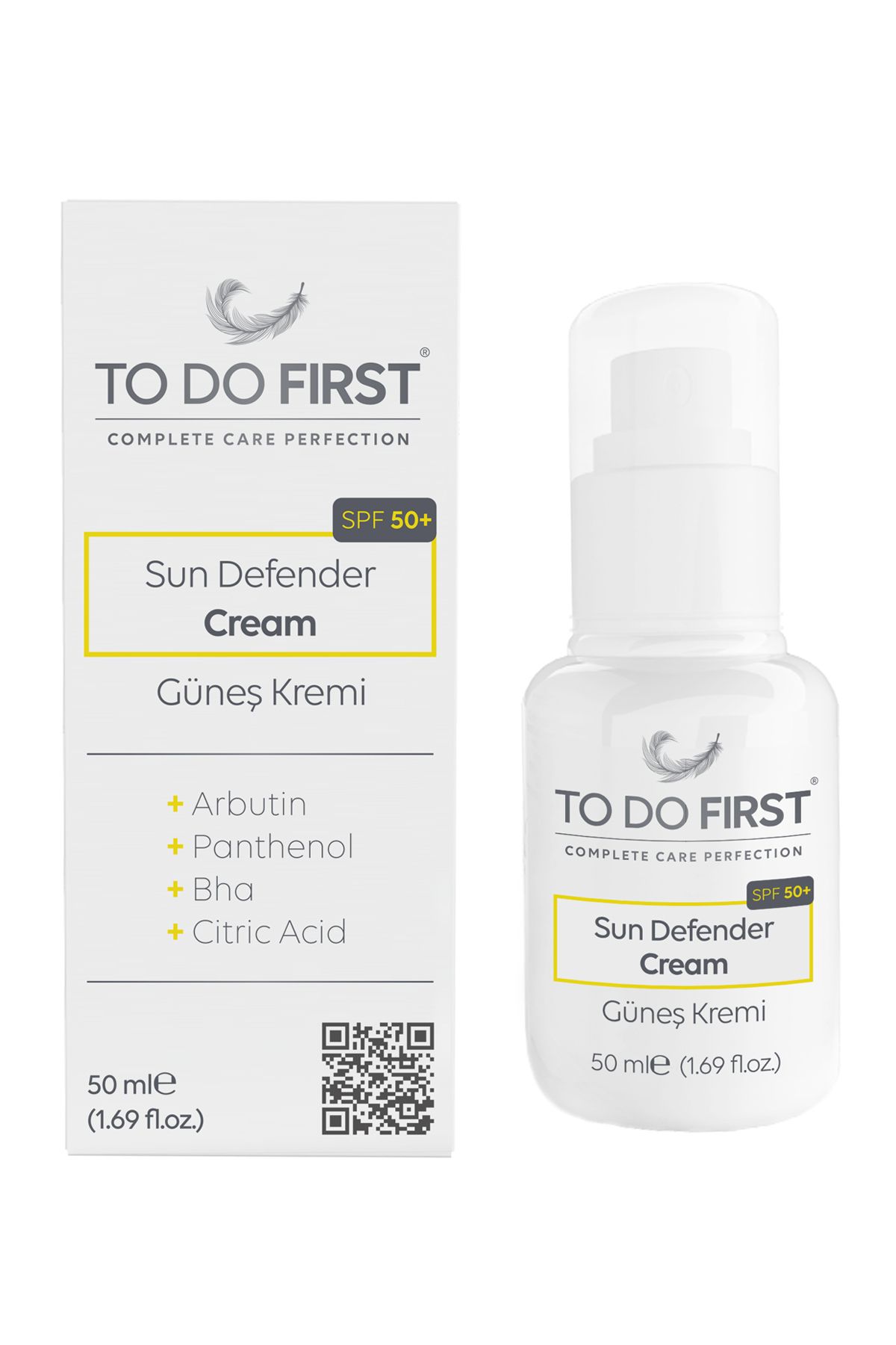 TO DO FIRST Sun Defender Cream Spf 50 Yüksek Koruma Etkili Doğal Leke Ve Kırışıklık Karşıtı Güneş Kremi
