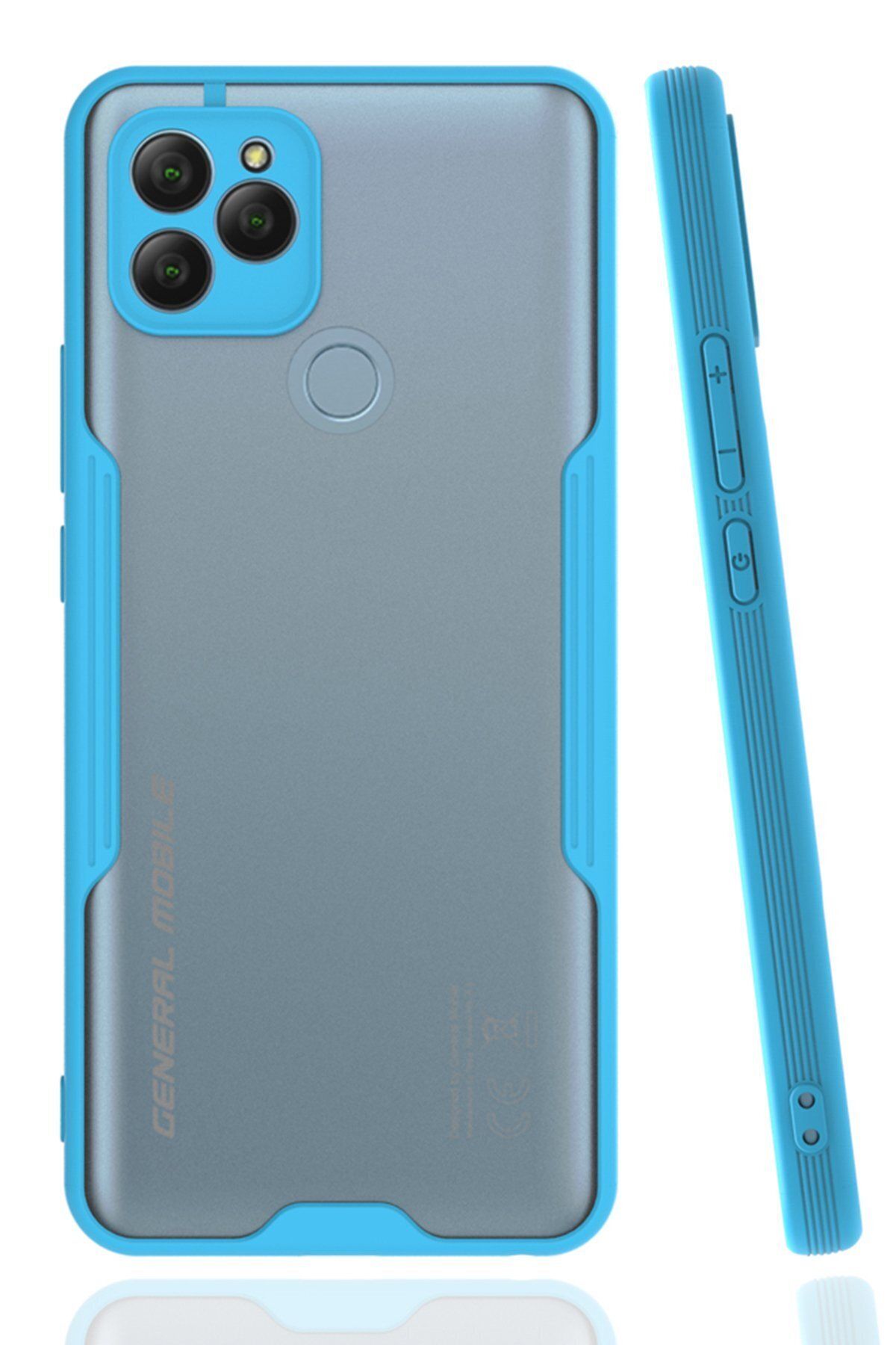 cepmoda General Mobile GM 21 Yanları Mavi Renkli Ultra İnce Telefon Kılıfı Slim Kapak