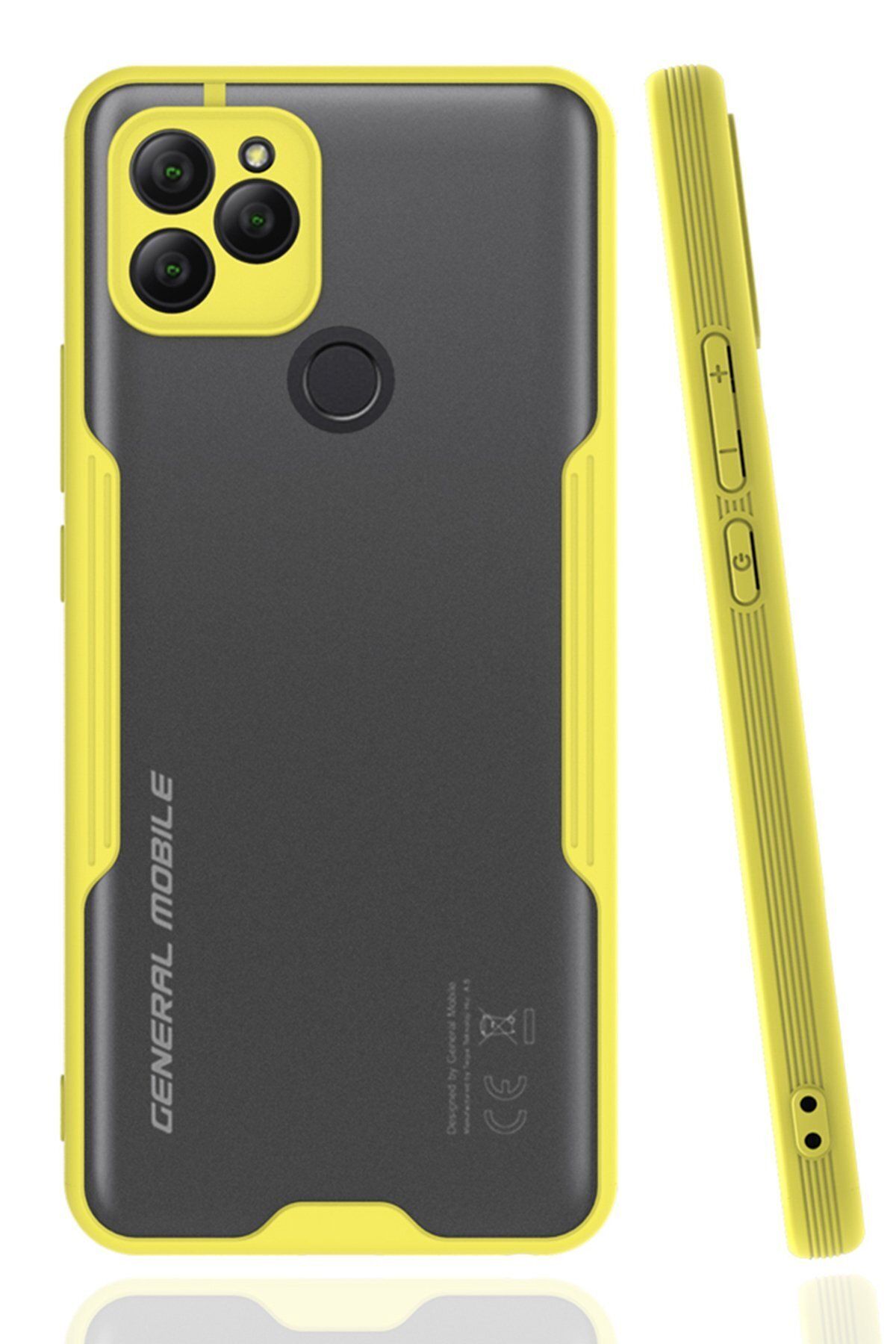 cepmoda General Mobile GM 21 Yanları Sarı Renkli Ultra İnce Telefon Kılıfı Slim Kapak