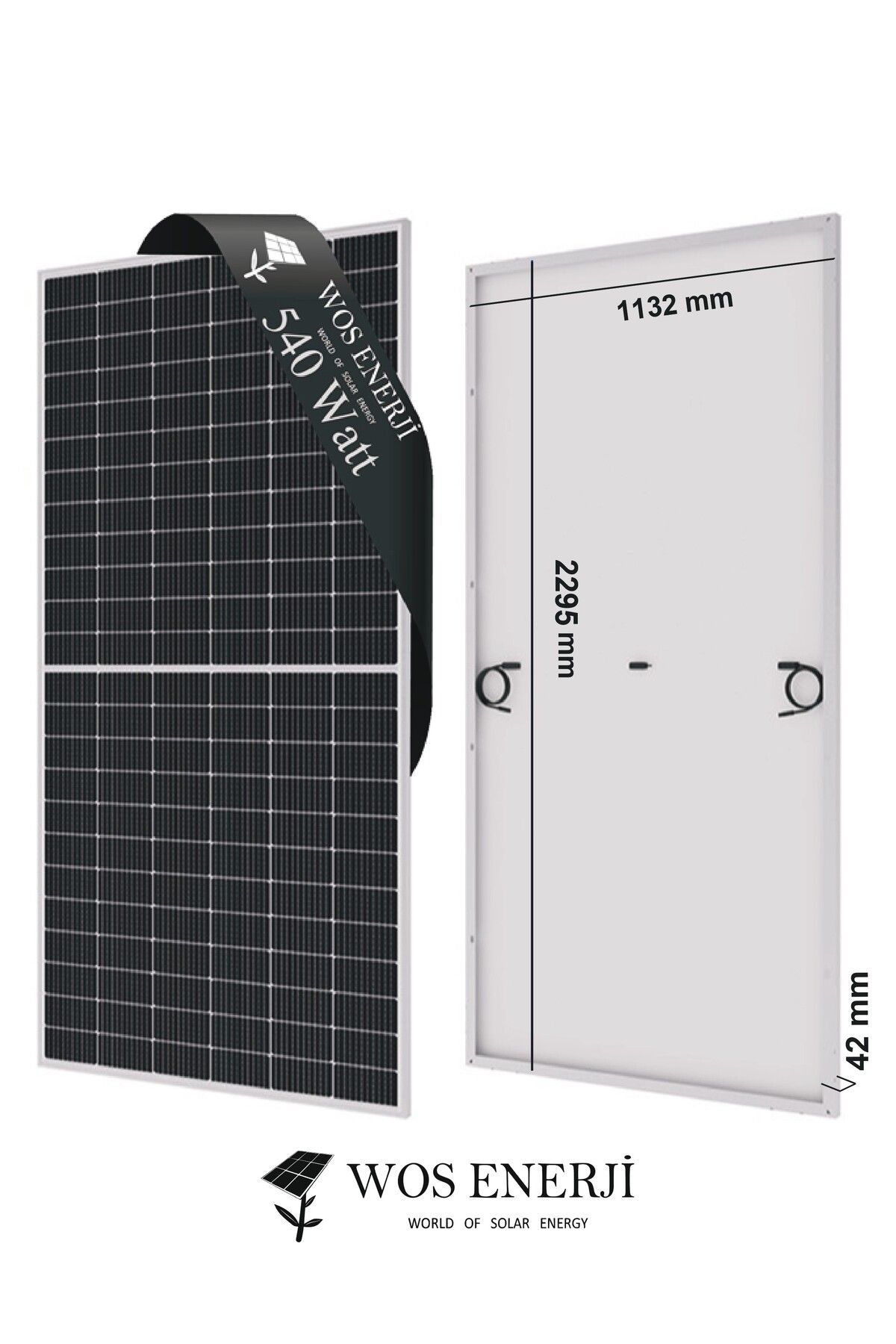 WOS ENERJİ Güneş Paneli Half Cut 540 Watt Monokristal Perc 144 Hücreli Solar Panel
