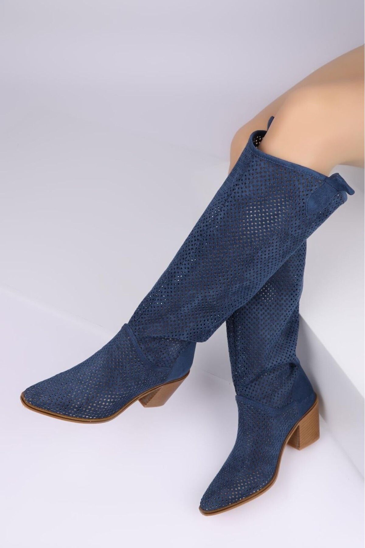 Tibu Ayakkabı Mila Uzun Yazlık Çizme - Kot Mavisi