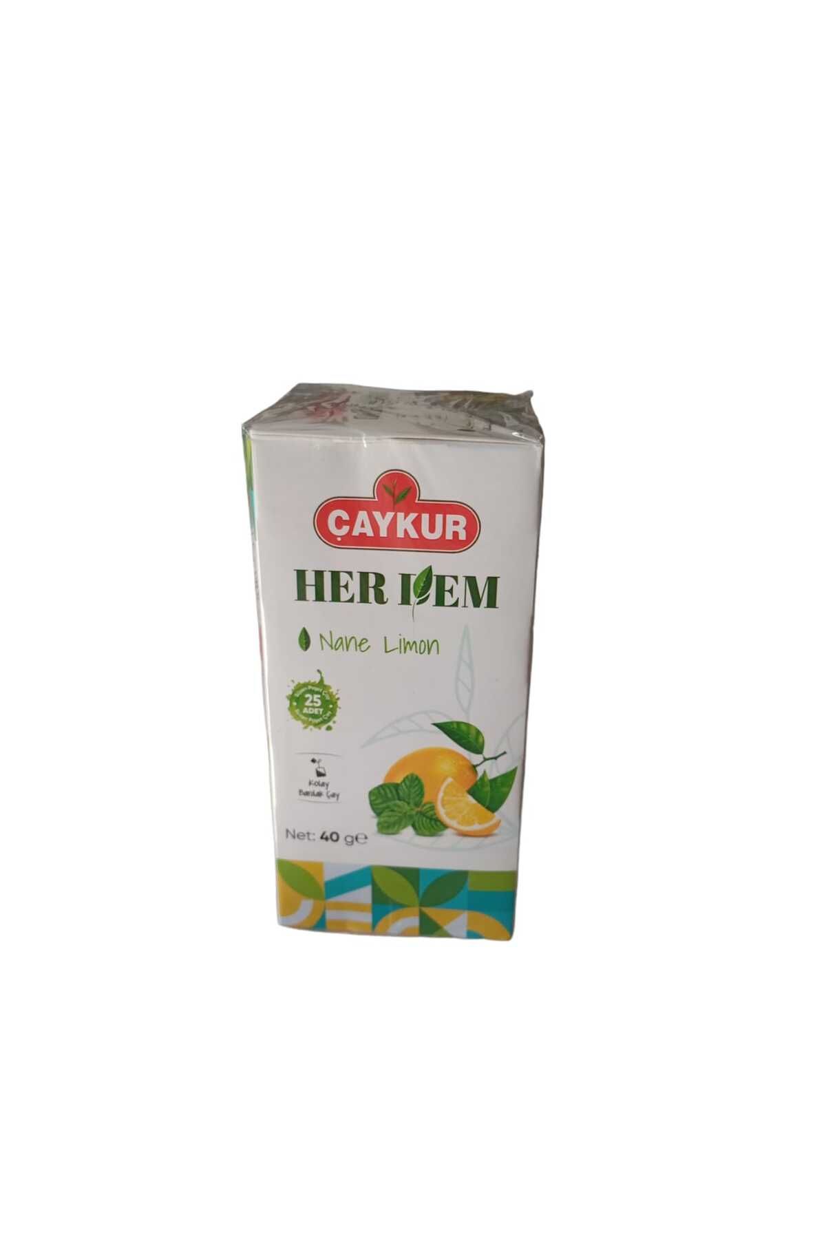 Çaykur Herdem yeşil nane limon süzen poşet çay 40gr.
