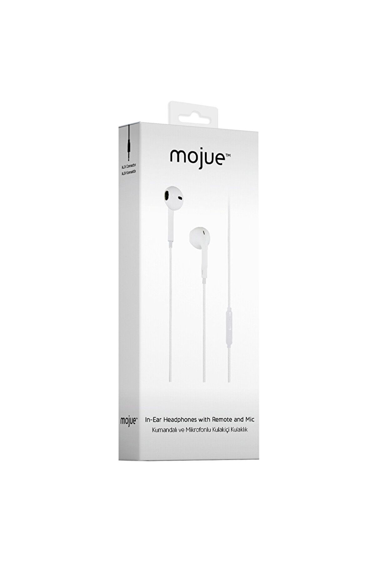 Mojue Mikrofonlu Kulak İçi Kulaklık Beyaz WE02