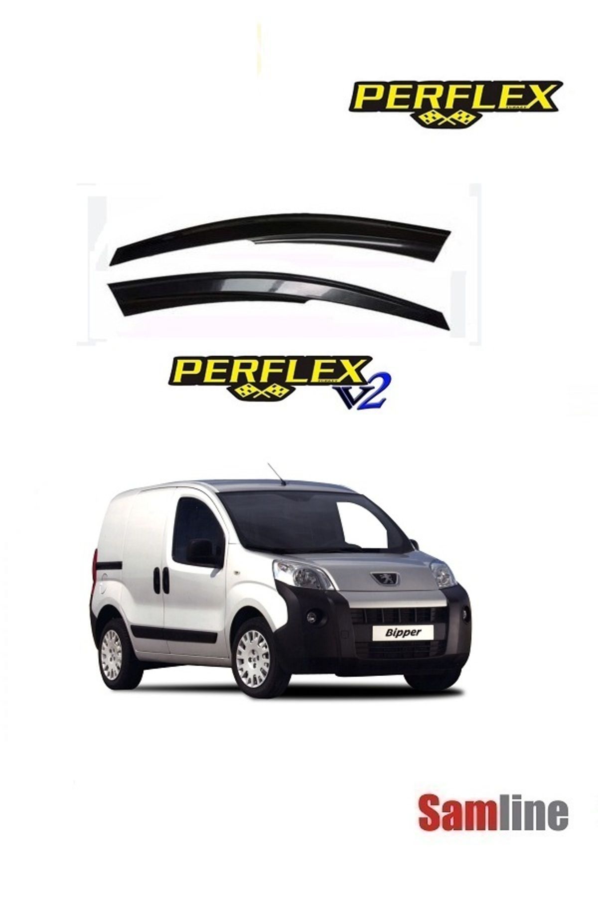 PERFLEX Peugeot Bipper Cargo (2008-2017) Cam Rüzgarlığı Takımı 2'li Set