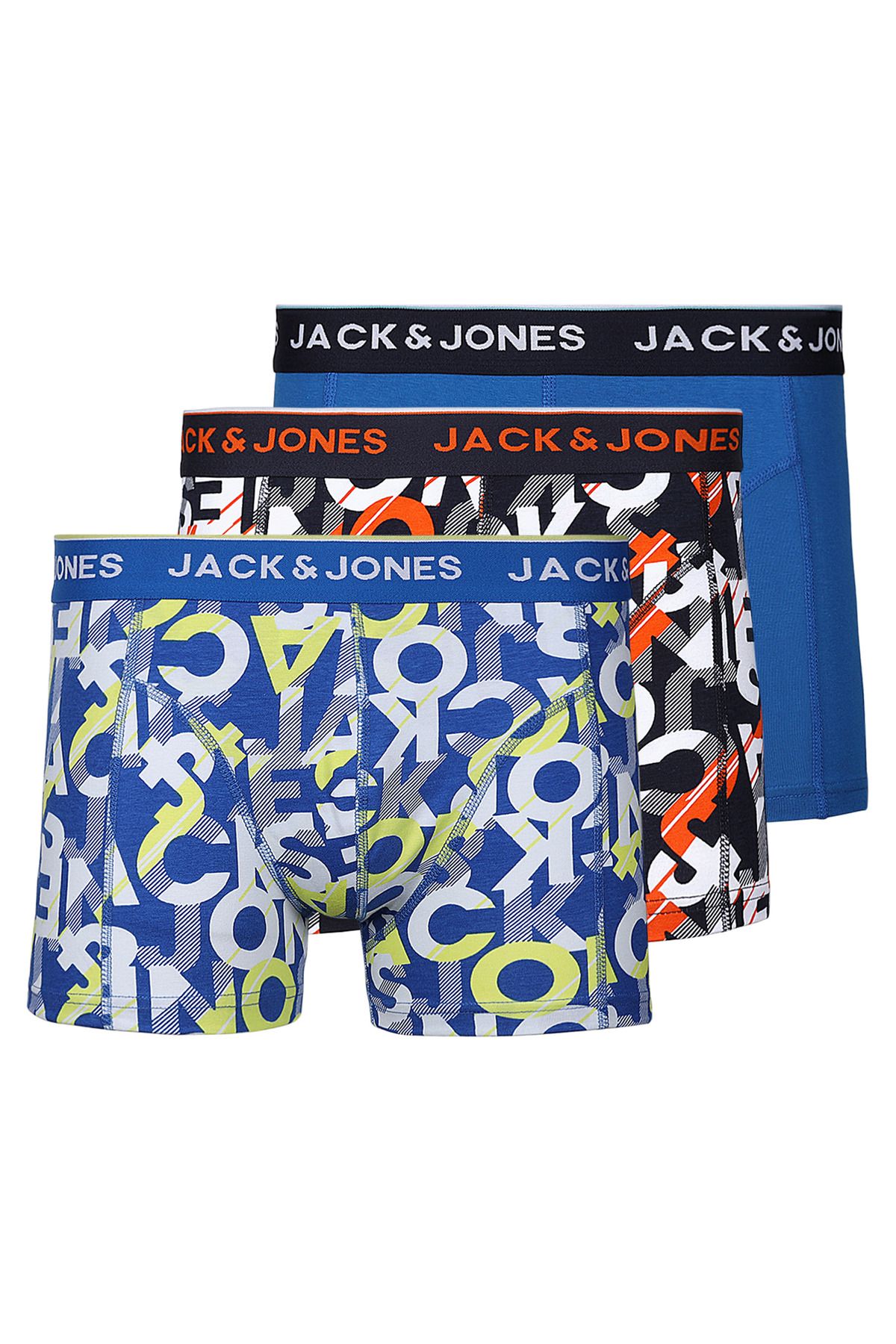 Jack & Jones Erkek 3'lü Karışık Boxer Paketi - Logo