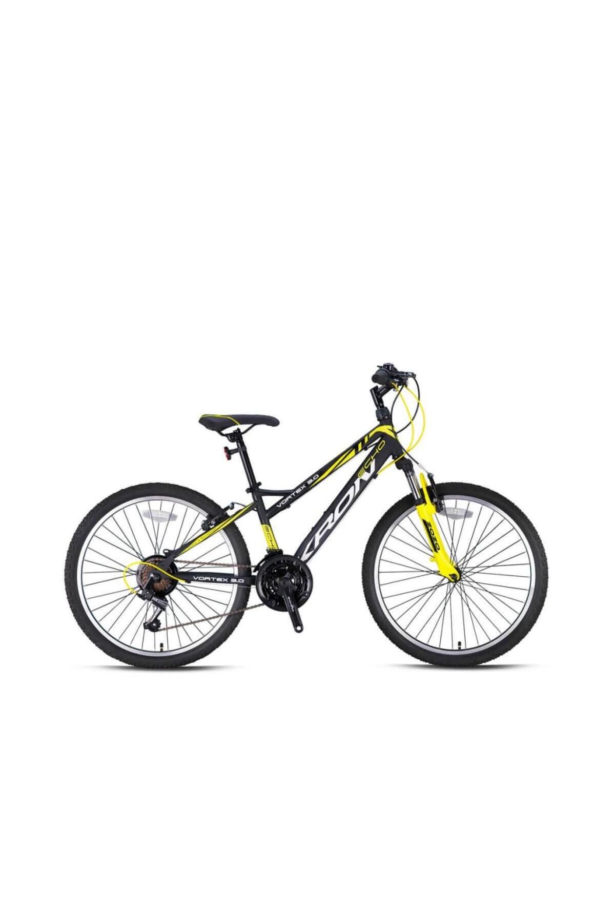 Kron Vortex 3.0 Çocuk Bisikleti 24 Jant Mat Siyah - Sarı
