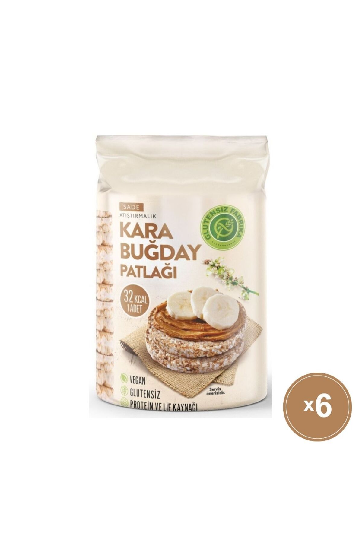 GLUTENSİZ FABRİKA KARABUĞDAY PATLAĞI SADE 6 PAKET (100 Gram x 6 Paket)