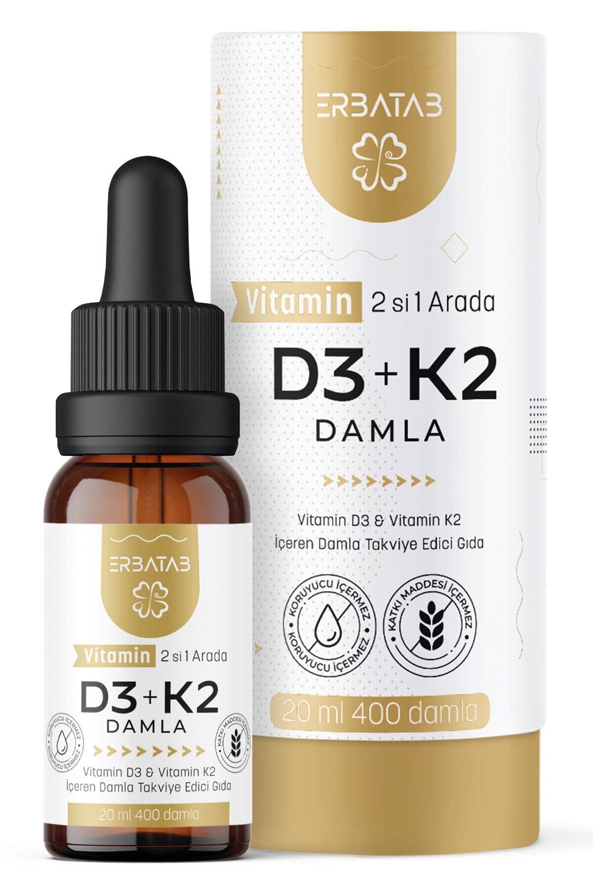 Erbatab Vitamin D3 K2 2'si 1 Arada Damla
