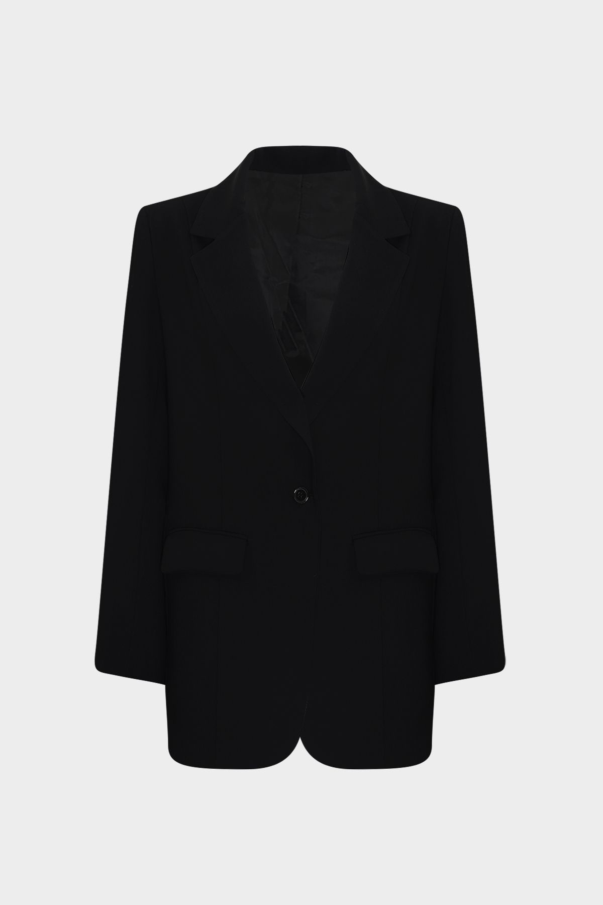 Açelya Okcu Premium Oversize Cep Detaylı Kadın Blazer Ceket