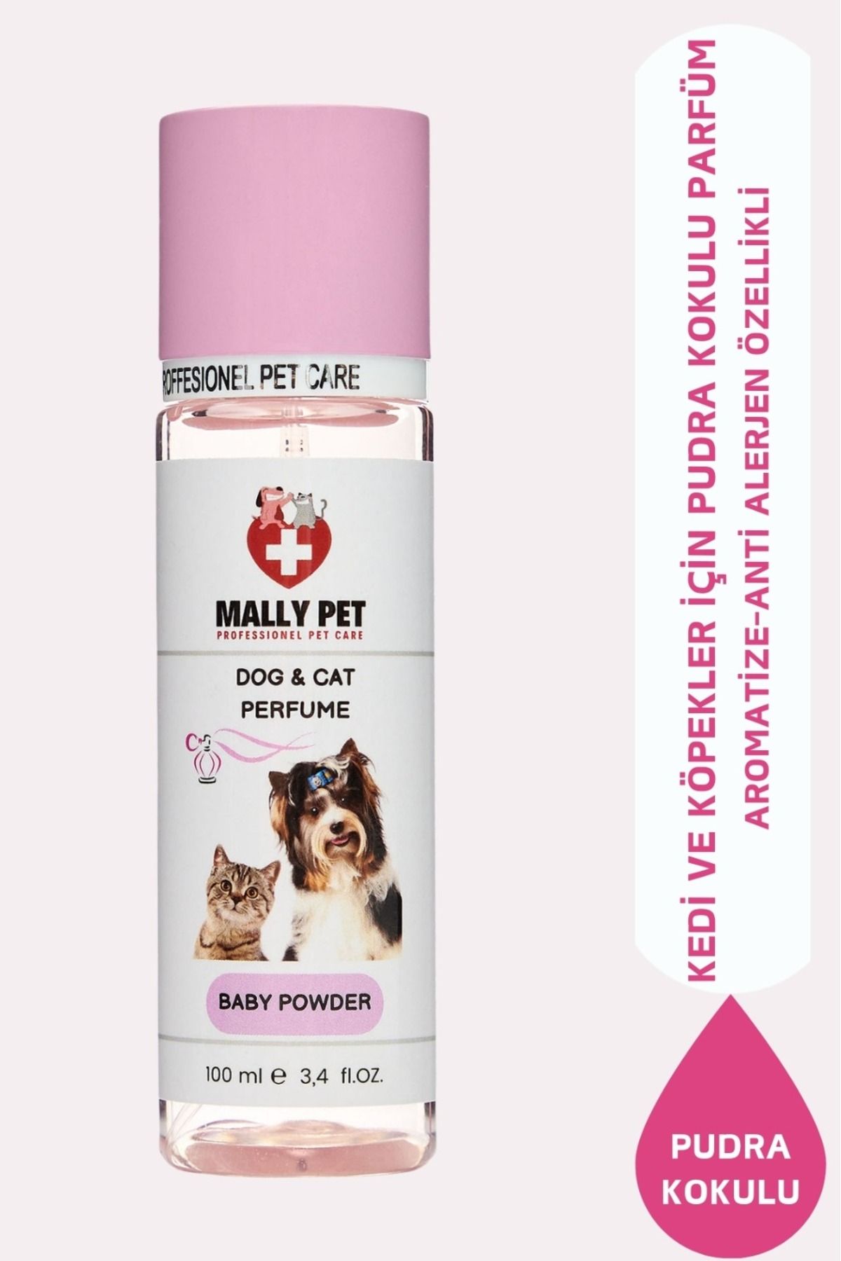 MALLY PET PROFESSIONEL PET CARE Bebek Pudrası Kokulu Kedi Ve Köpek Parfümü 100 ml