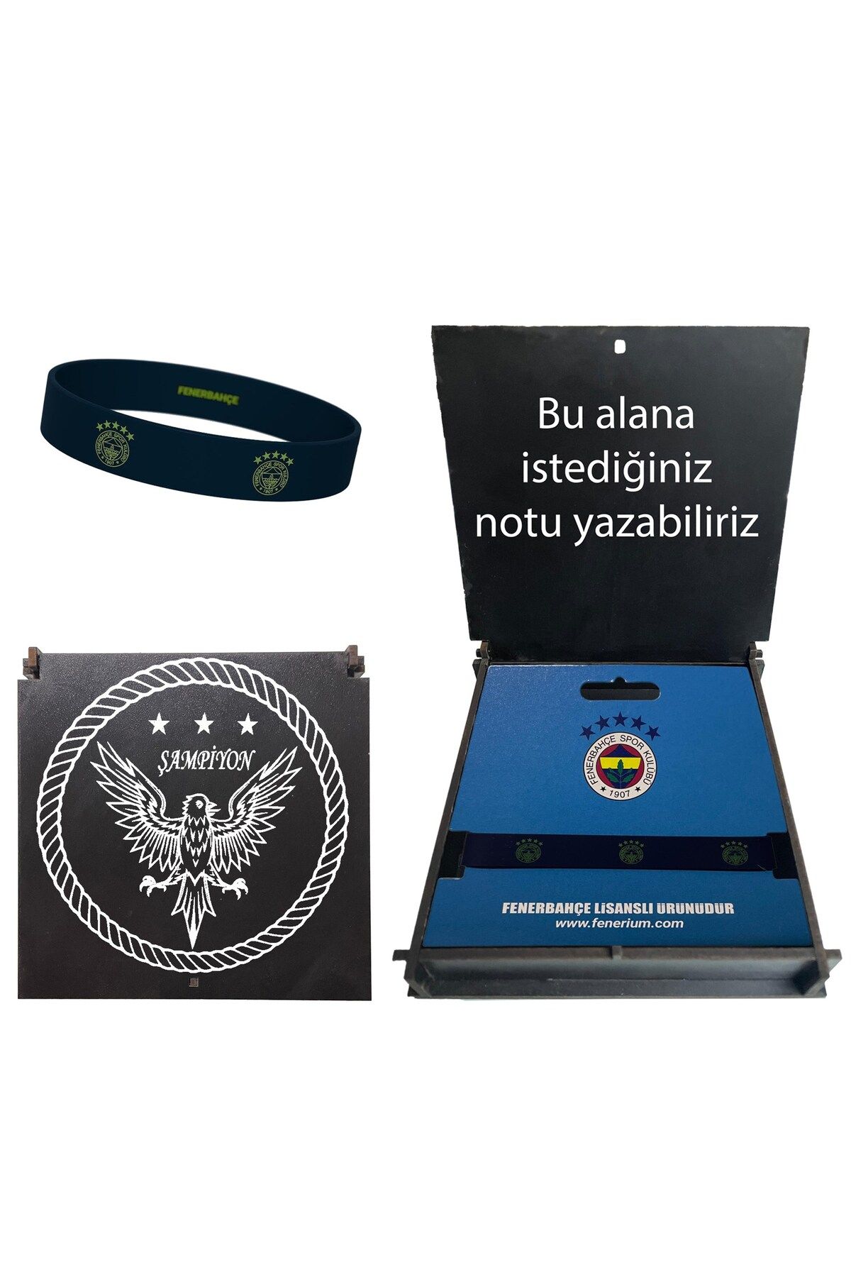 Fenerbahçe Lisanslı Logolu Hediye Ahşap Kutulu Bileklik