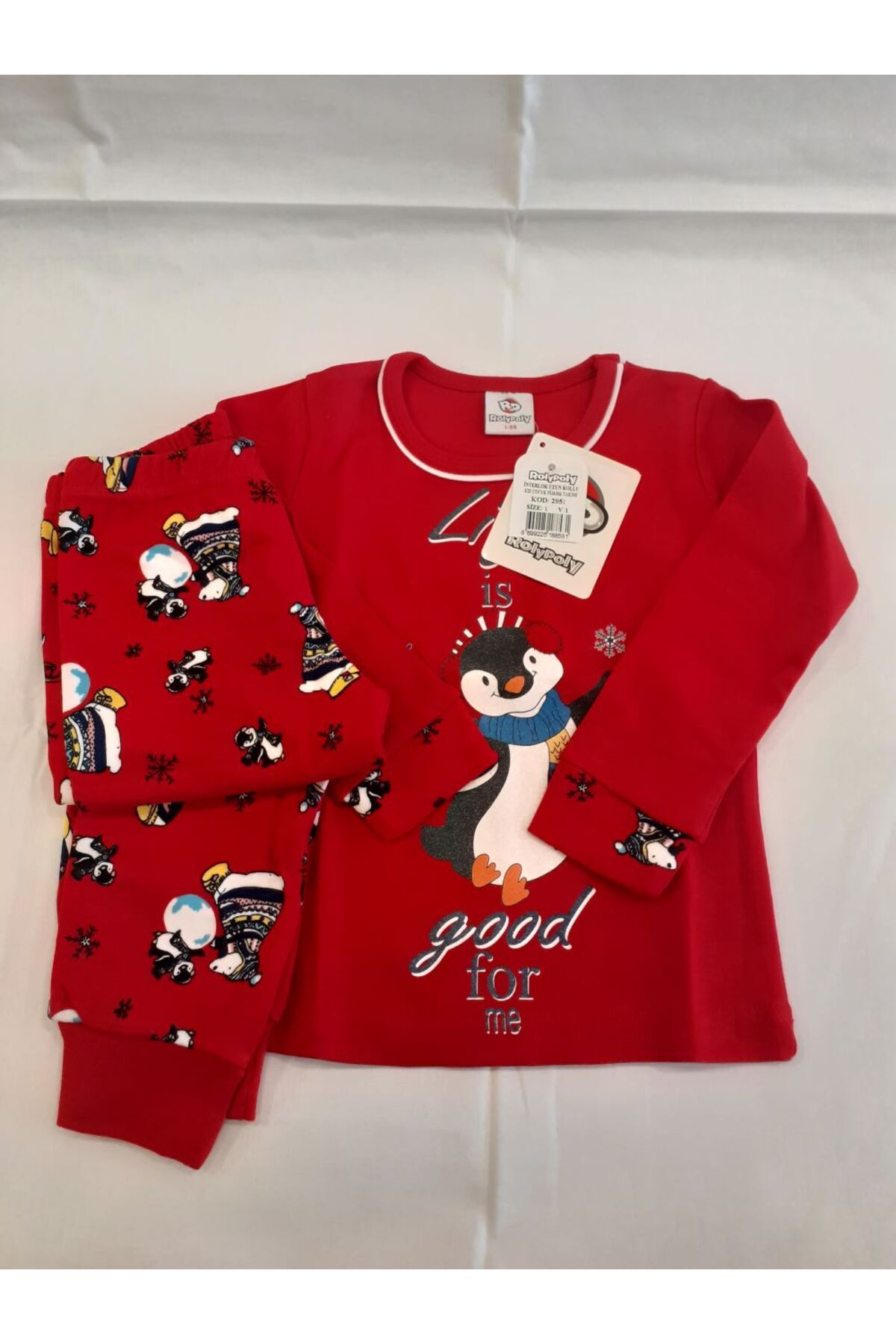 Rolypoly Rolypoly Kız Çocuk Kırmızı Pijama Takım