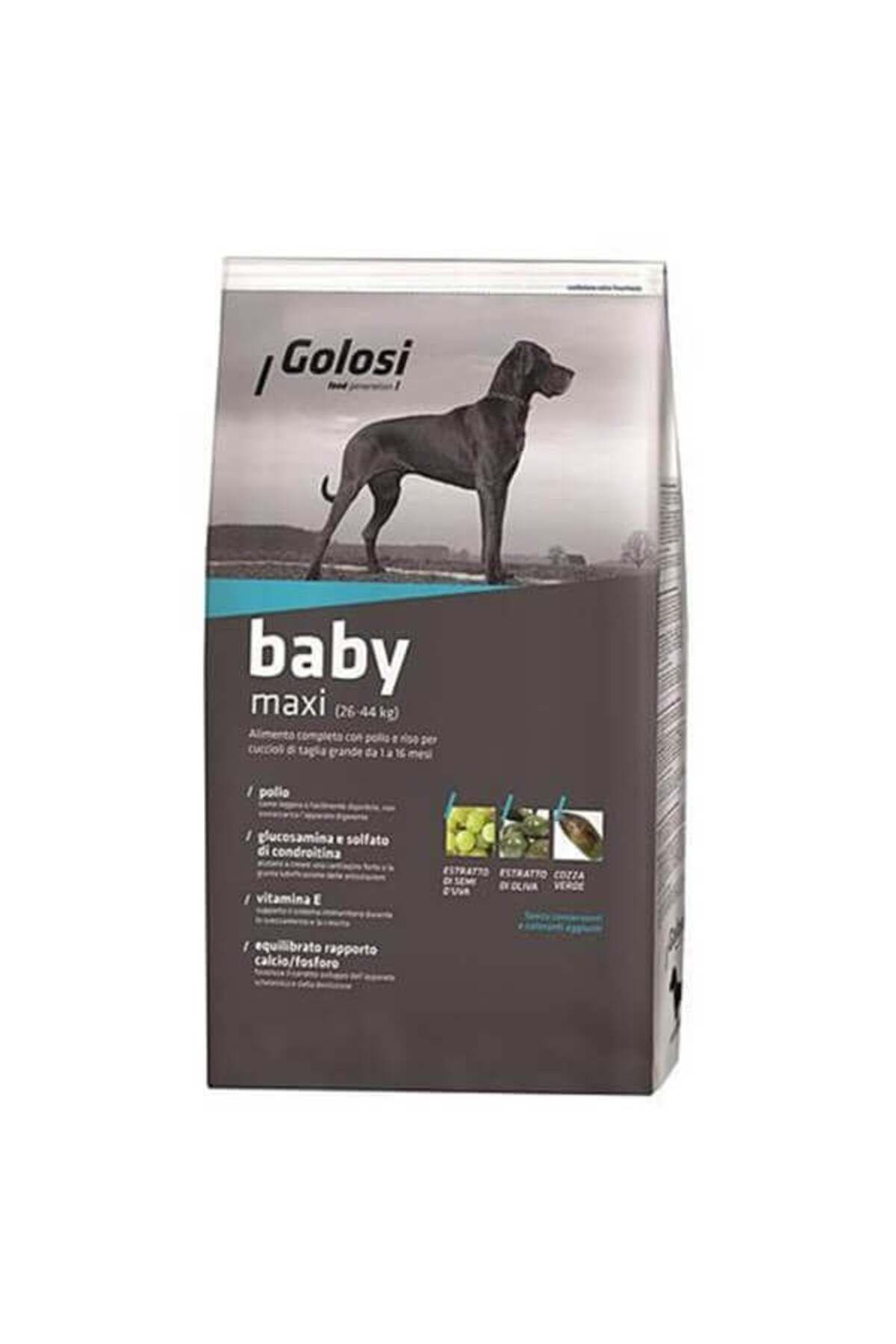 Golosi Baby Maxi Tavuklu Büyük Irk Yavru Köpek Maması 12 Kg 3lü Ödül Çubuğu Hediye