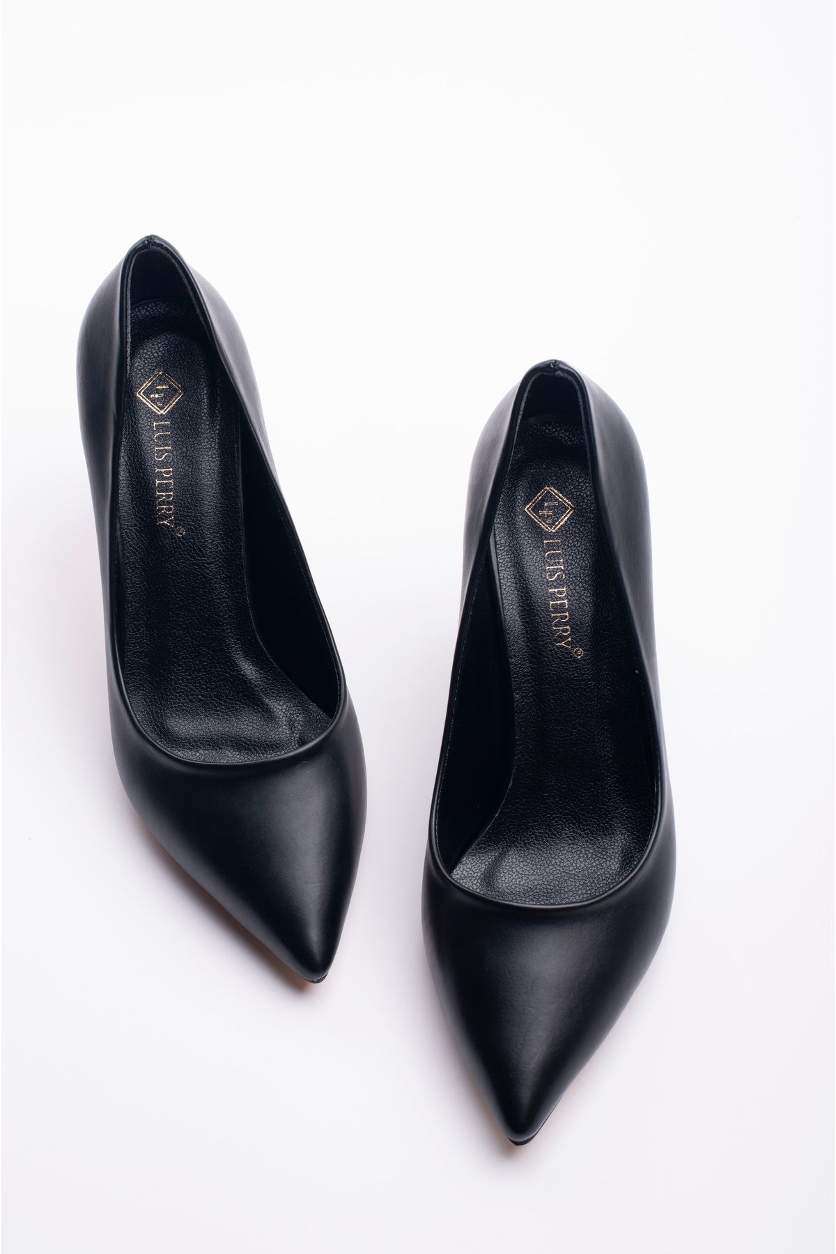 LuisPerry Siyah Renk Topuklu Ayakkabı Kadeh Topuklu Ayakkabı Günlük Ayakkabı Siyah Stiletto Yeni Sezon 9 Cm