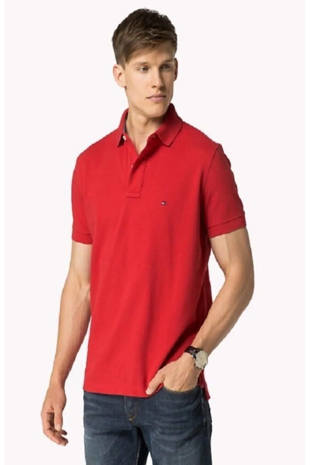 Tommy Hilfiger Polo Yaka Klasik Pike T-Shirt-Regular Fit