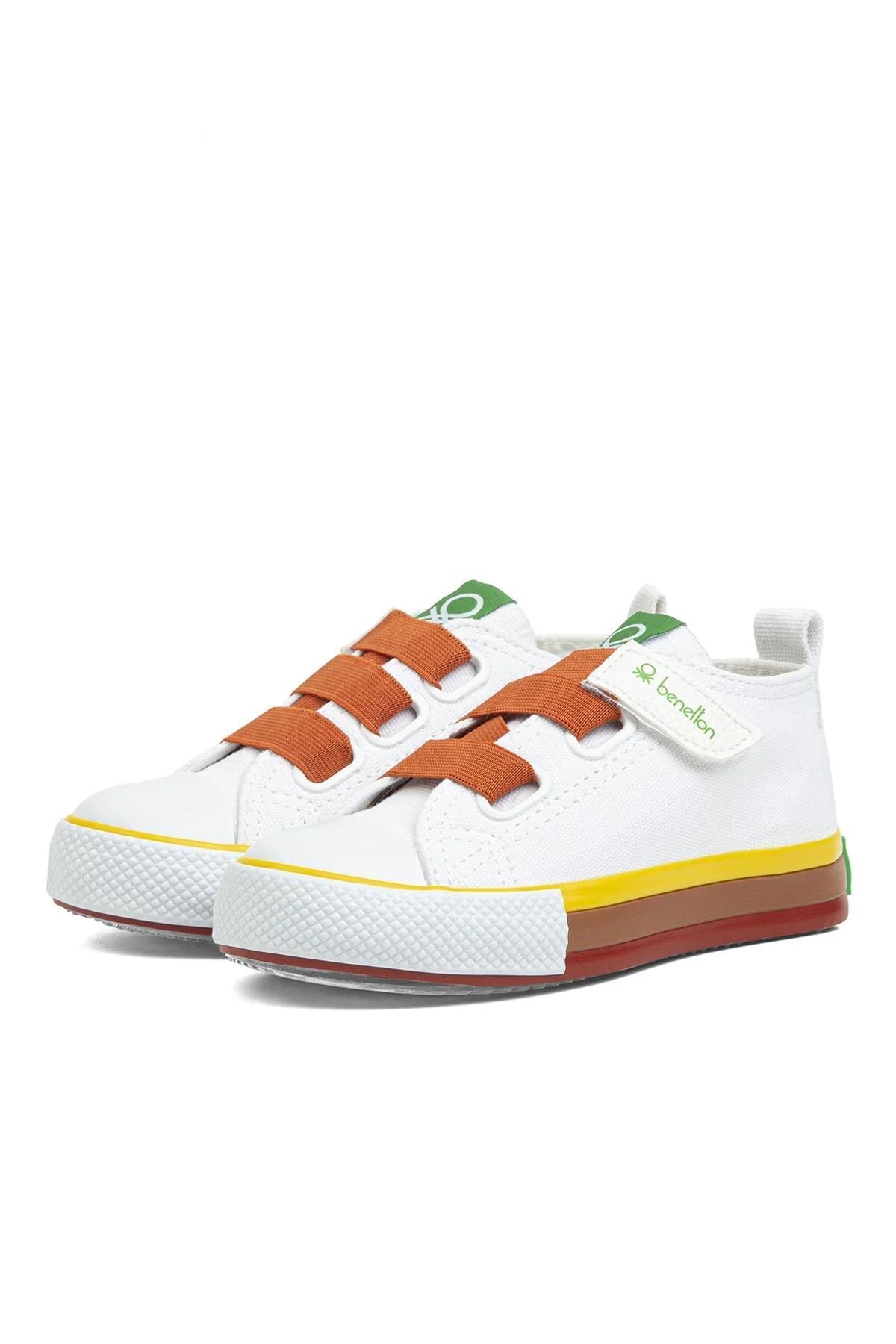 Benetton 30648-30649 Beyaz Turuncu Çocuk Spor Ayakkabı