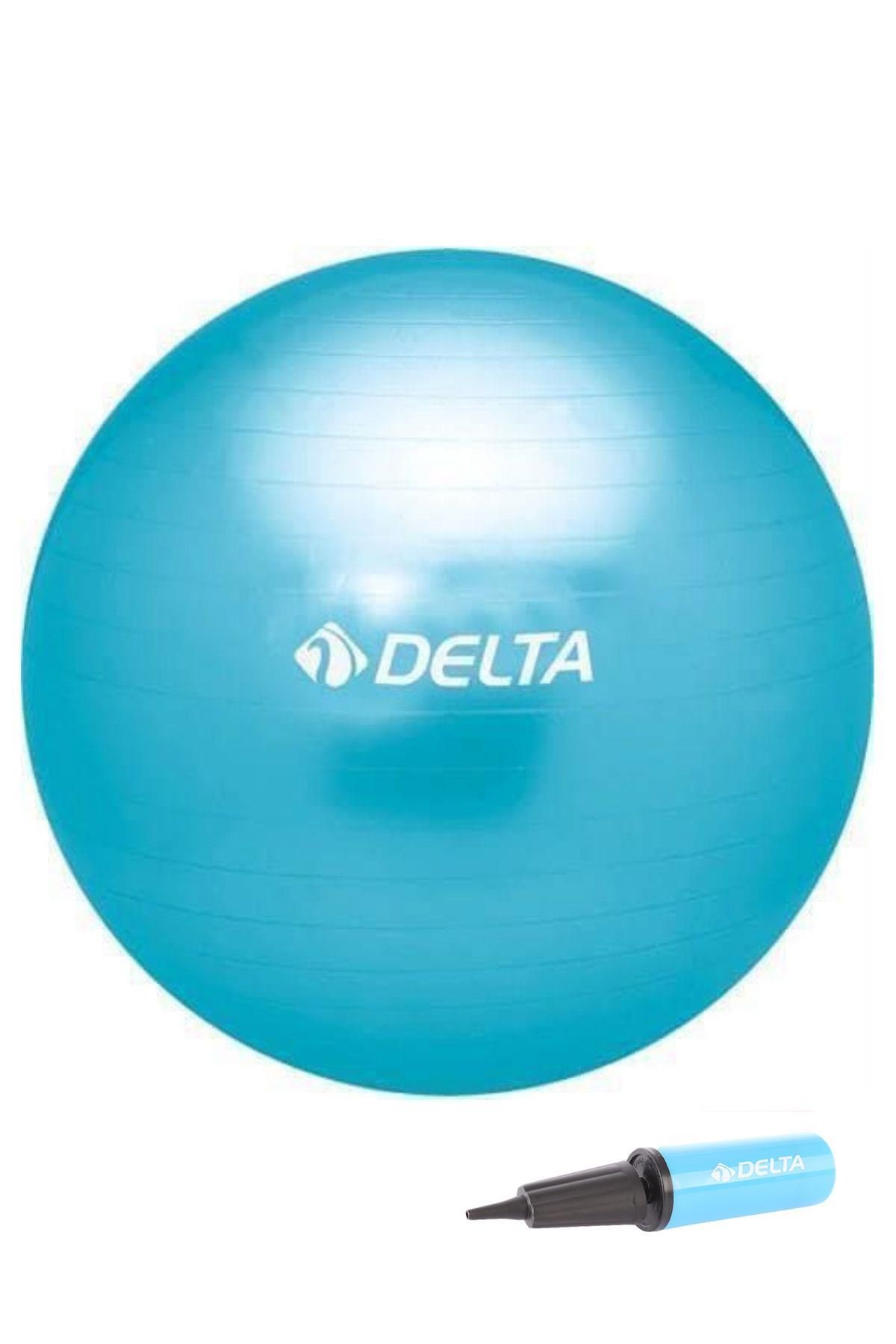 Delta 55 Cm Mavi Deluxe Pilates Topu Ve Çift Yönlü Pompa Seti