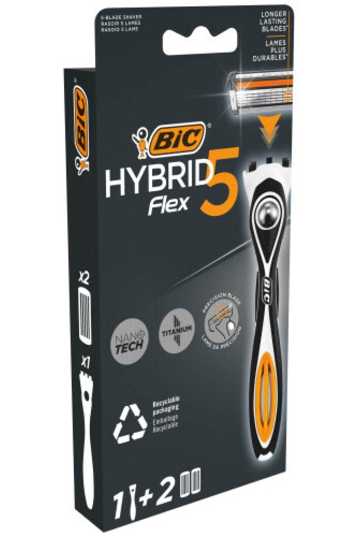 Bic Flex 5 Hybrid Erkek Tıraş Bıçağı 1 Sap 2 Başlık (5 BIÇAK)