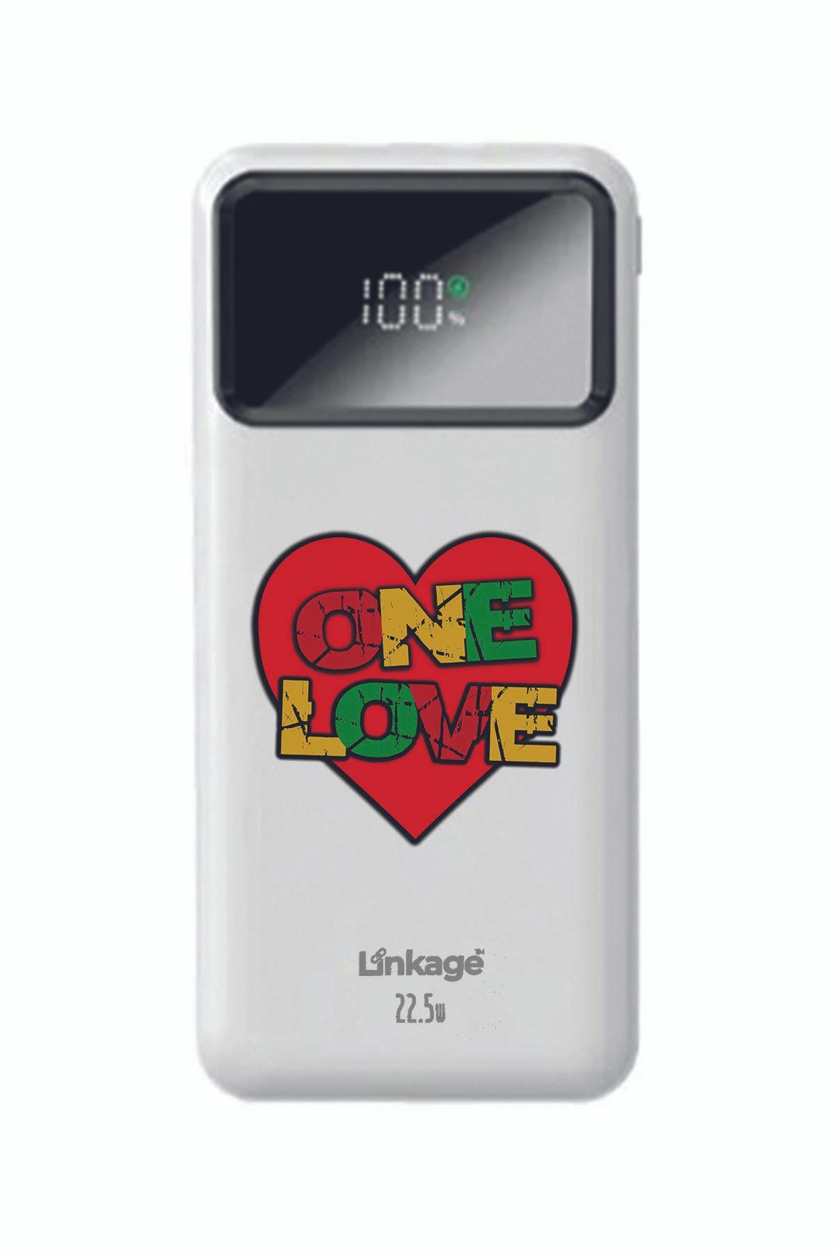 WuW Linkage 10000 Mah Tek Aşk Baskılı Beyaz 22,5 W Hızlı Şarj Özellikli LCD Ekranlı Powerbank