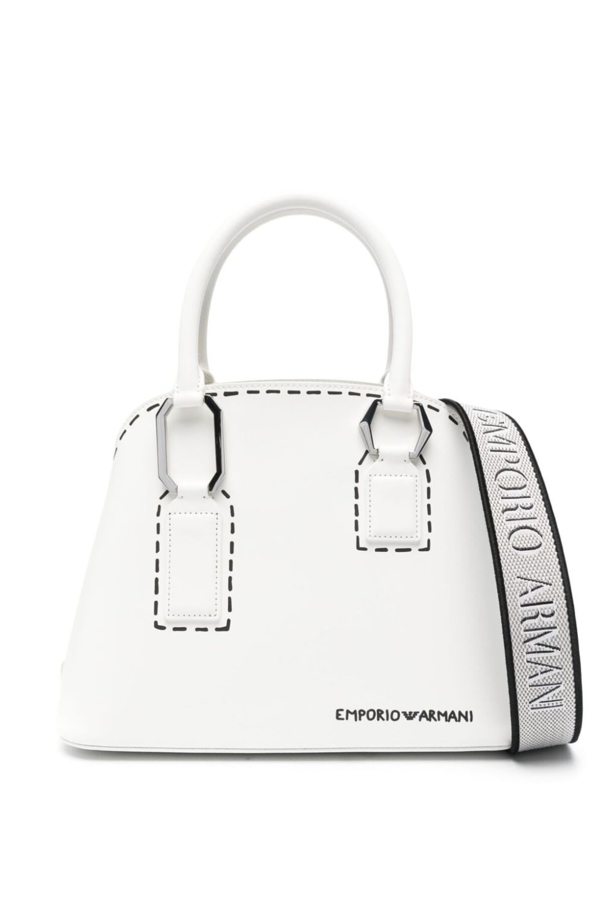 Emporio Armani Kadın Logolu Deri Fermuarlı Günlük Kullanım Beyaz Omuz Çantası Y3D276 YWN5E-81018