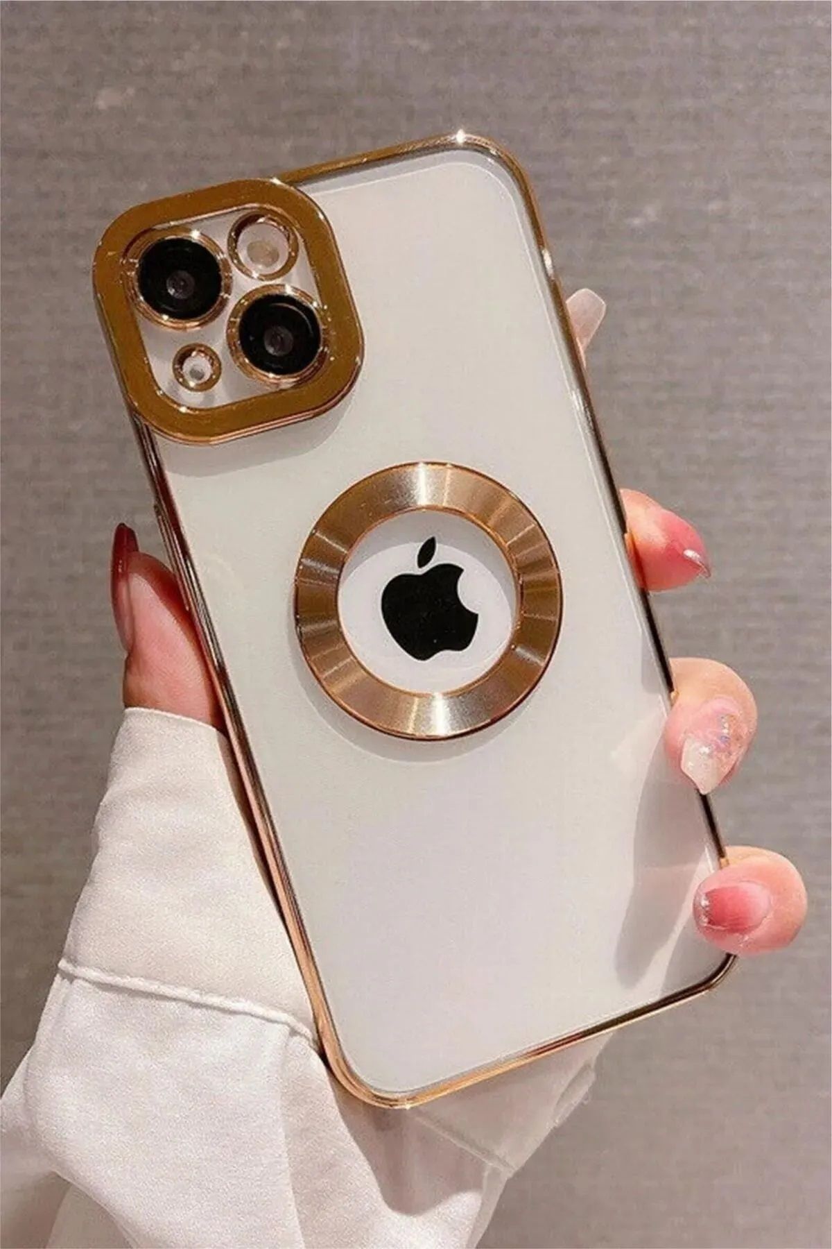Vision Apple Iphone 14 Uyumlu, Kamera Lens Korumalı, Renkli Çerçeveli Şeffaf Silikon Kılıf