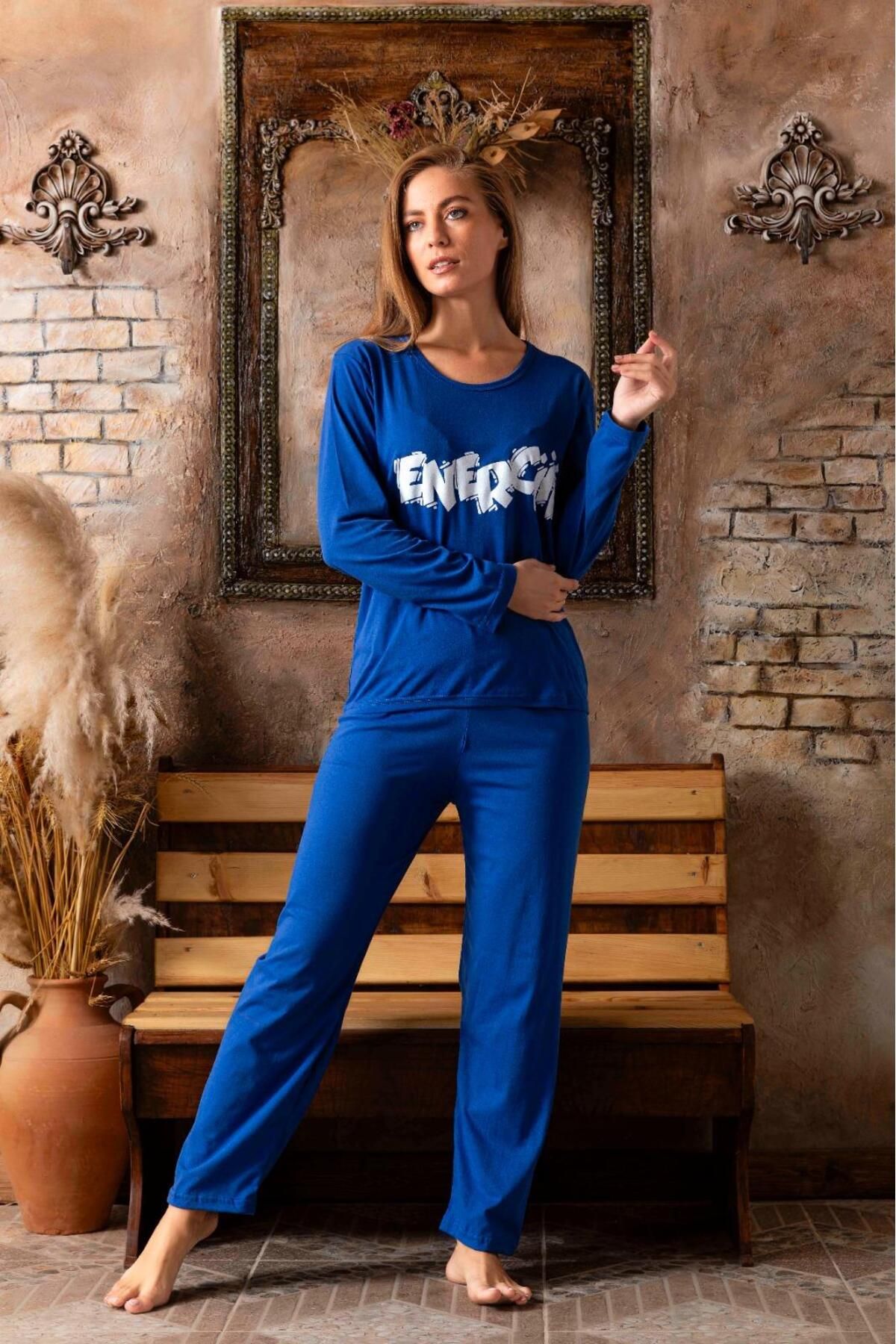 Sude Kadın Enerci Sloganlı Pijama Takım