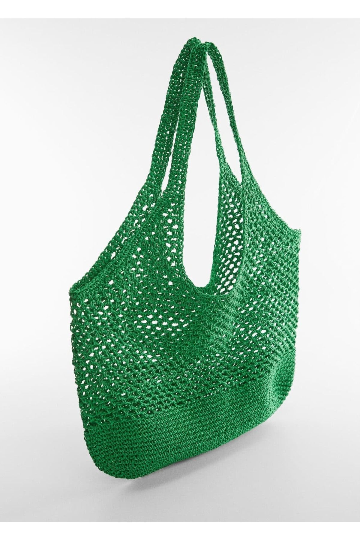 MANGO Doğal elyaf büzgülü çanta
