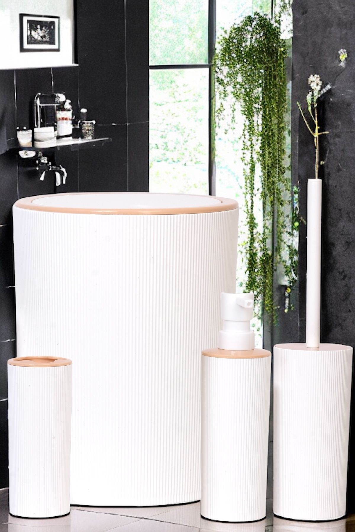 Decorev Lüks 4'lü Banyo Seti Şık Tasarımlı Banyo Takımı