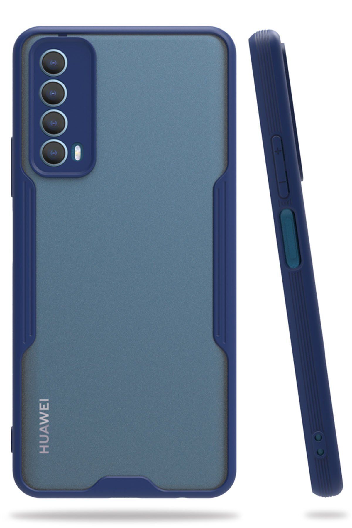 cepmoda Huawei P Smart 2021 Lacivert Renkli Ultra İnce Telefon Kılıfı Slim Kapak