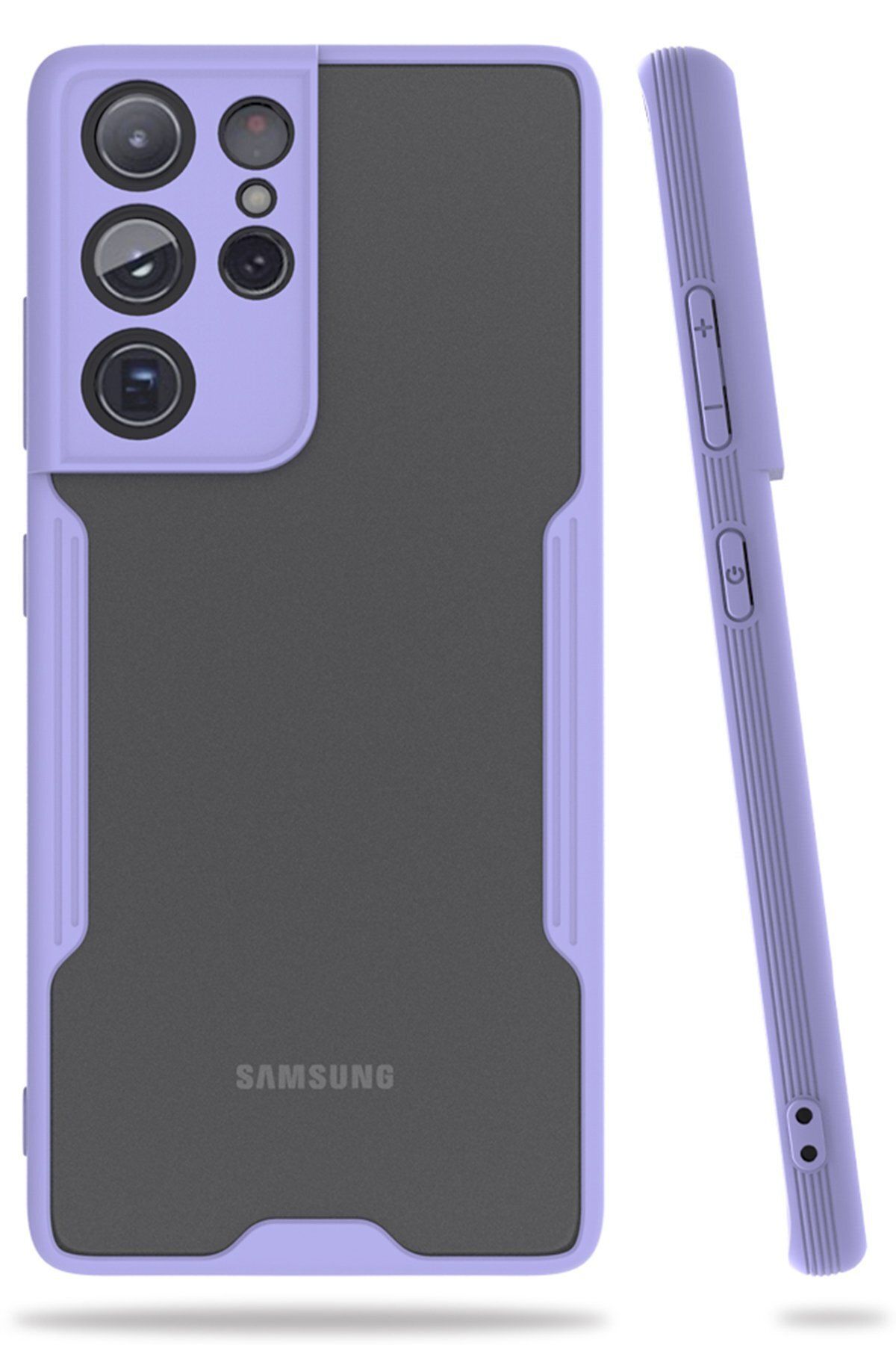 cepmoda Samsung Galaxy S21 Ultra Lila Renkli Ultra İnce Telefon Kılıfı Slim Kapak
