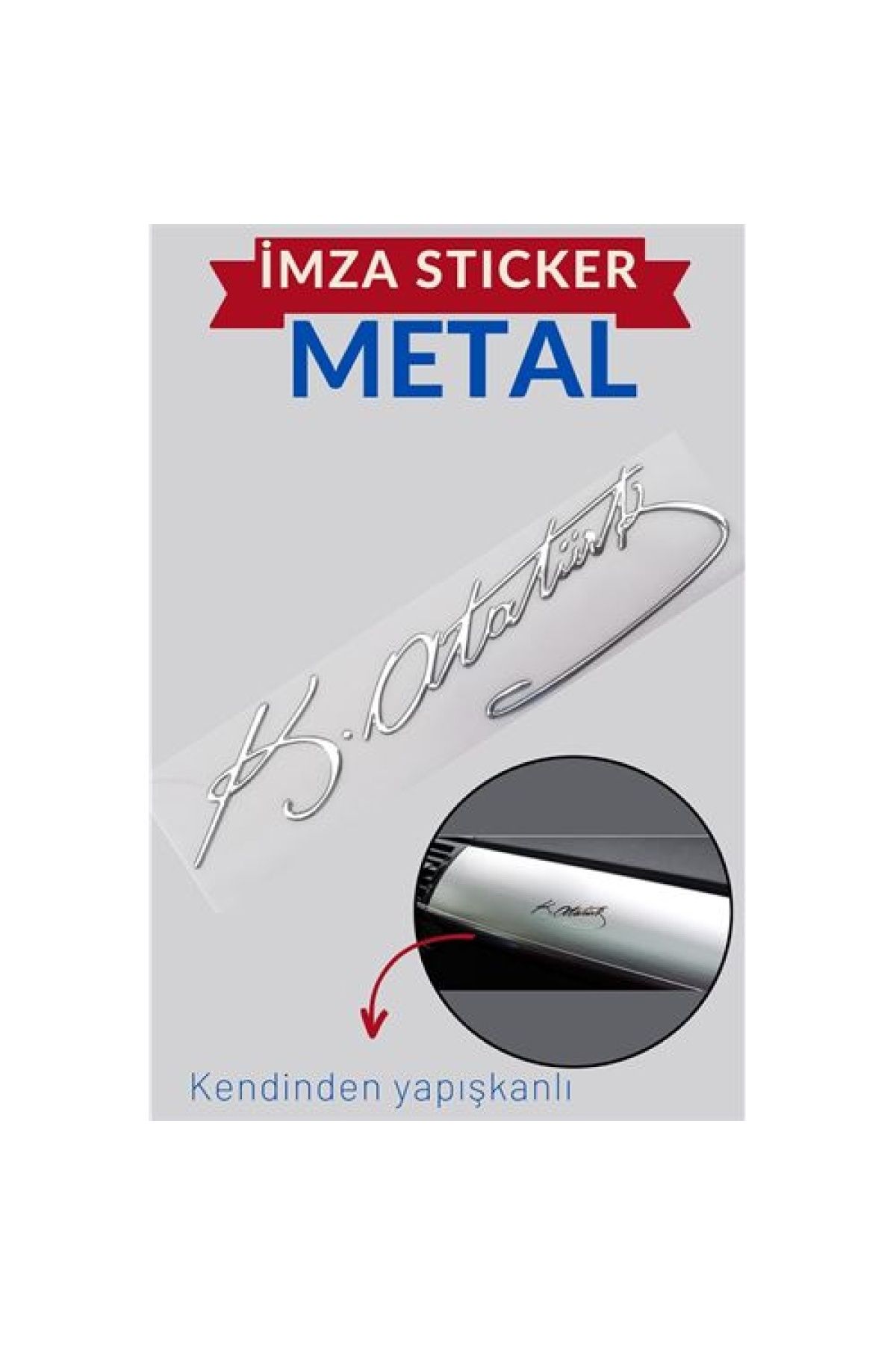 ModaCar Findit Modacar Metal 8.5 Cm Atatürk Imzası Sticker (FİNDİT)