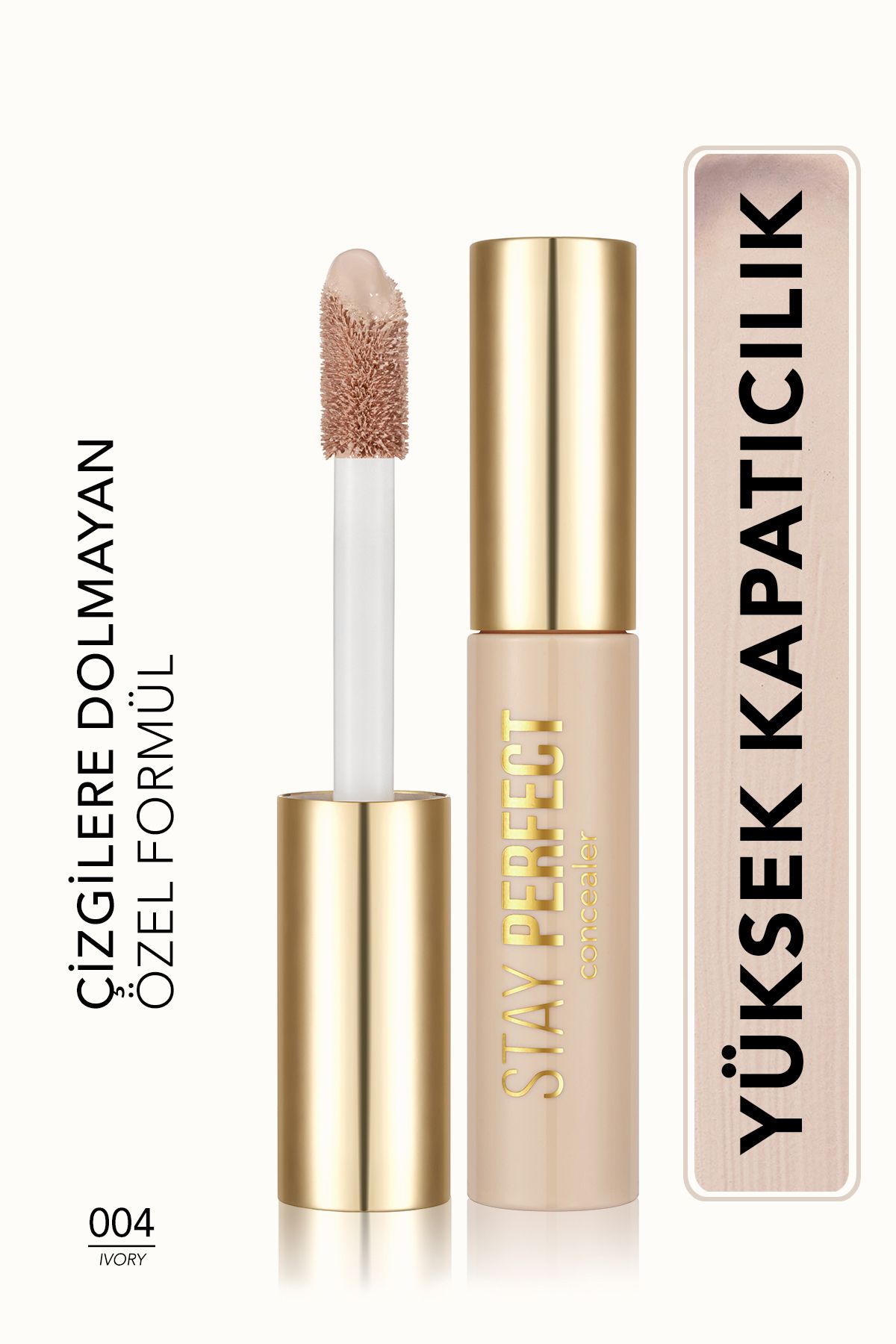 Flormar Doğal Bitişli Kapatıcı (SOĞUK ALT TON) - Stay Perfect Concealer - 004 Ivory - 8682536085502