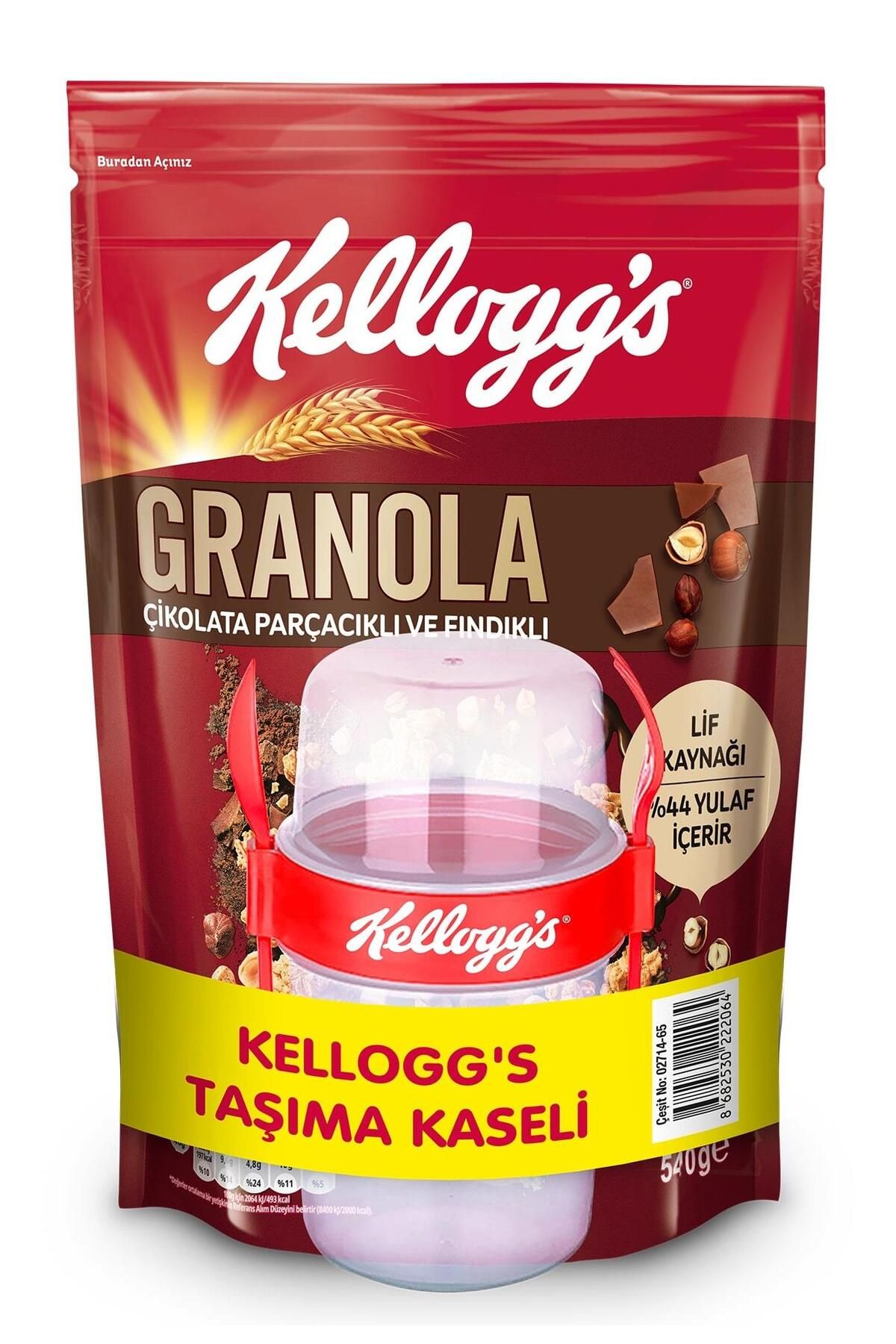 Kellogg's Granola Kapsülü Hediyeli Çikolata Parçacıklı Ve Fındıklı 540 Gram,avantajlı Boy!