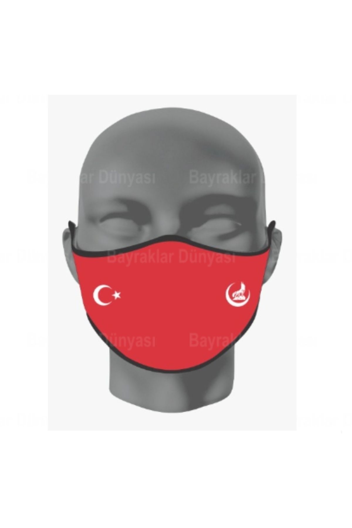 Asyabayrak Bozkurt Logolu Maske
