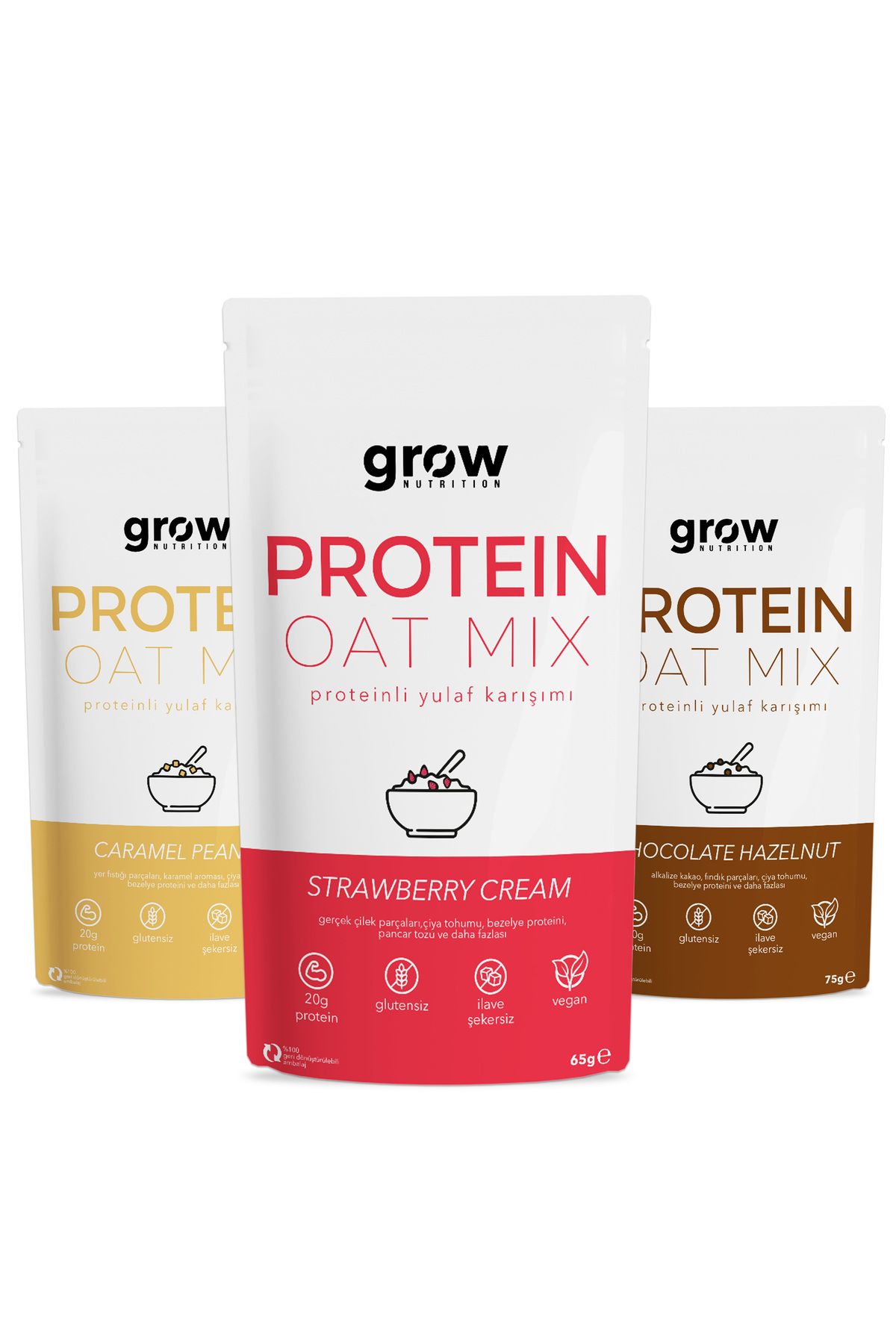Grow Nutrition Protein Oat Mix - 3'lü Karışık Paket