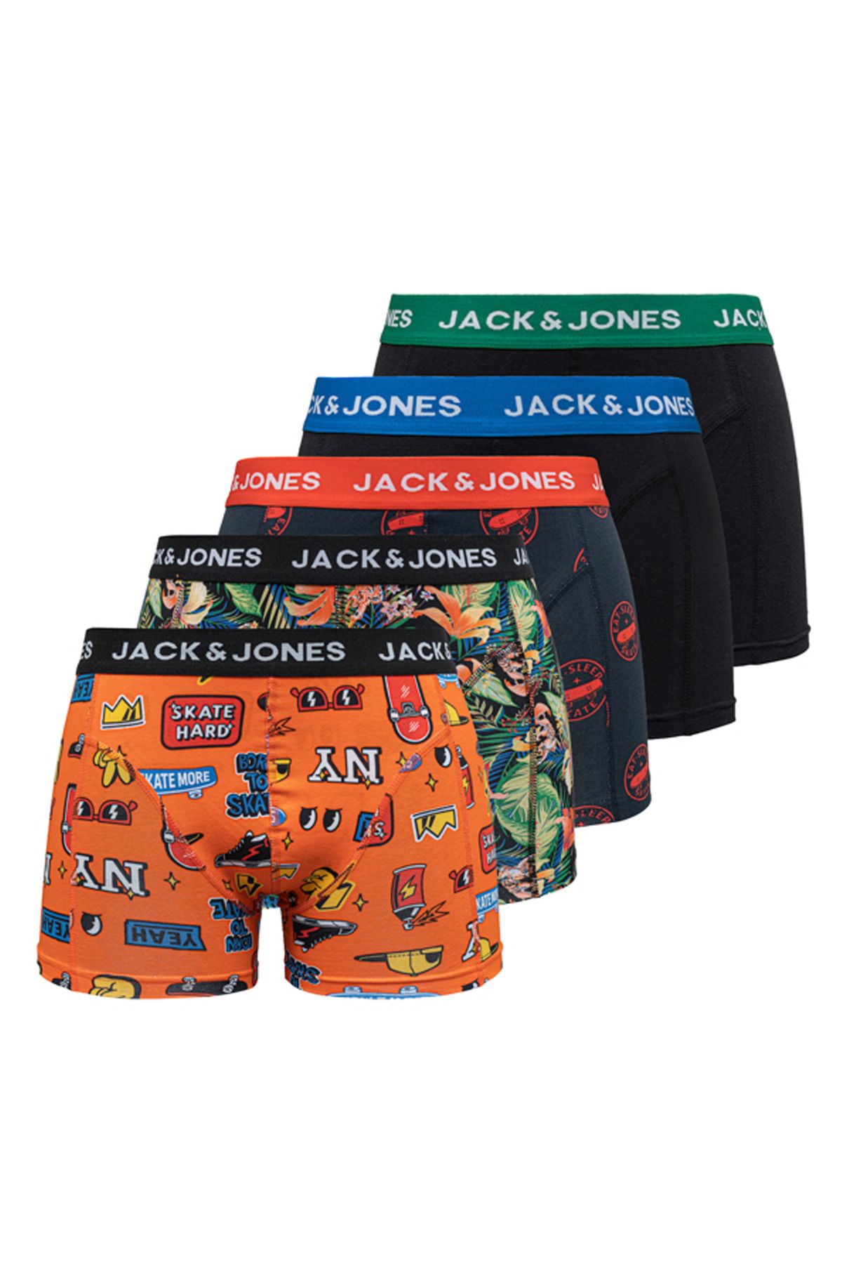Jack & Jones Erkek Karışık 5'li Boxer Paketi - Elements