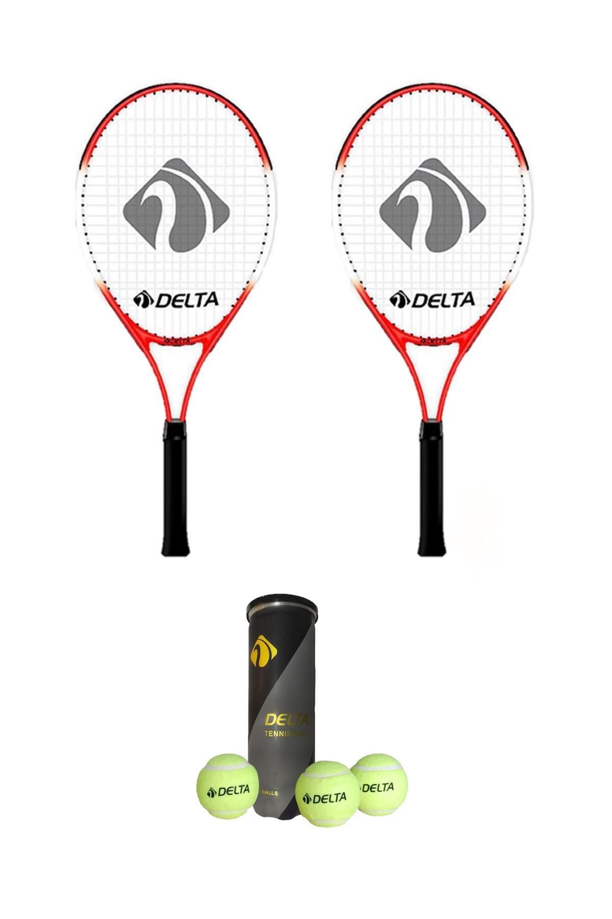 Delta 2 Adet Max Joys 21 İnç Çocuk Tenis Raketi + 2 Adet Tenis Çantası +  3 Adet Prof. Seviye Maç Topu