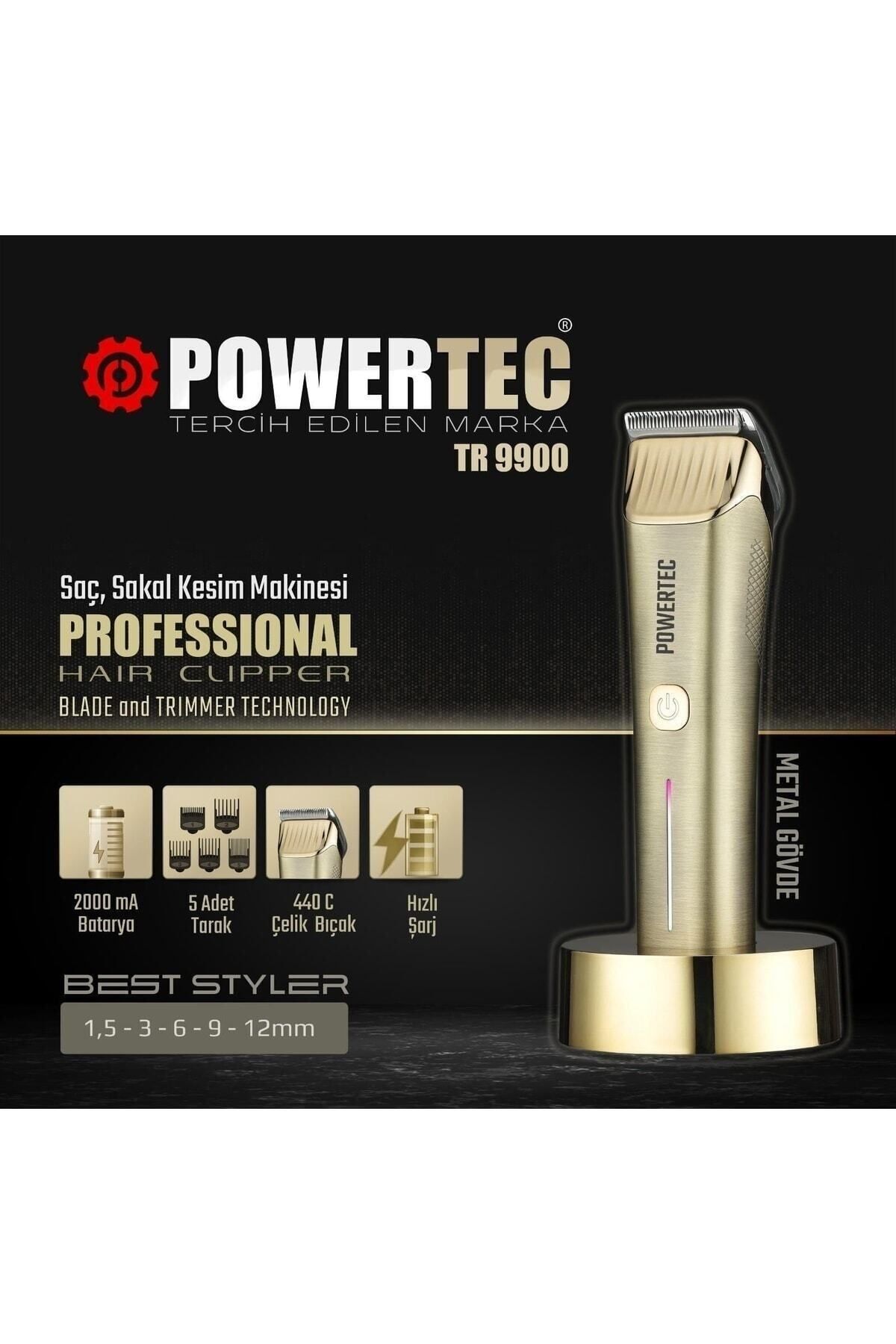 Powertec Tr-9900 Saç Sakal Kesim Makinası