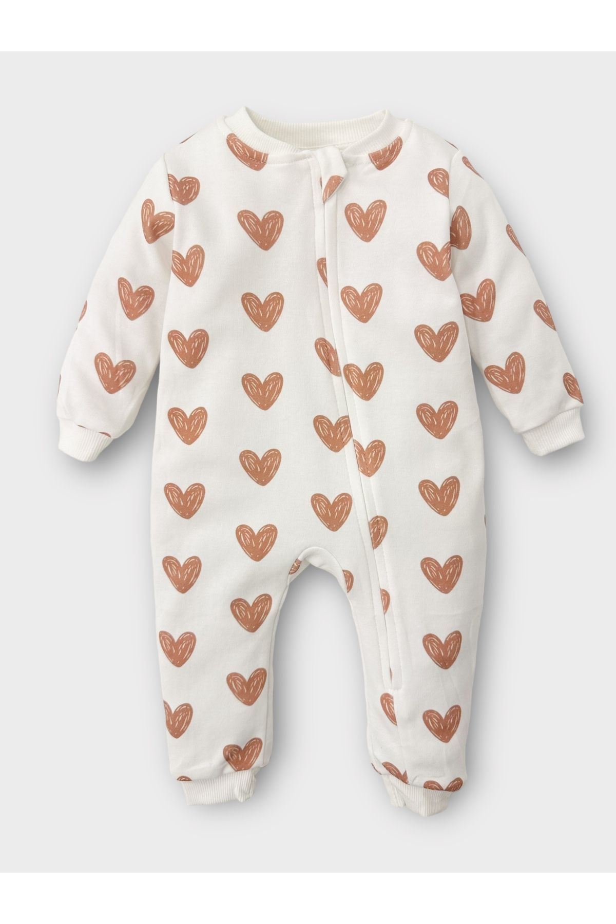 marinababy Bebek Pijama Tulum Kalp Baskılı
