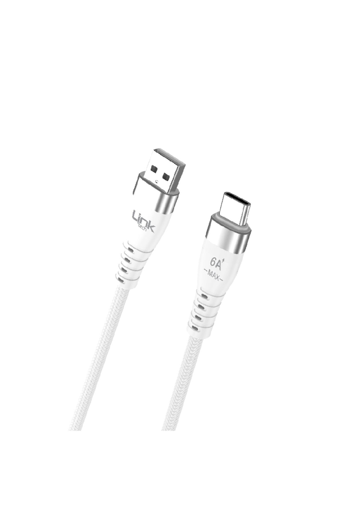 Linktech K652 USB - Type-C 120W 6A 1mt  Şarj Kablosu Beyaz
