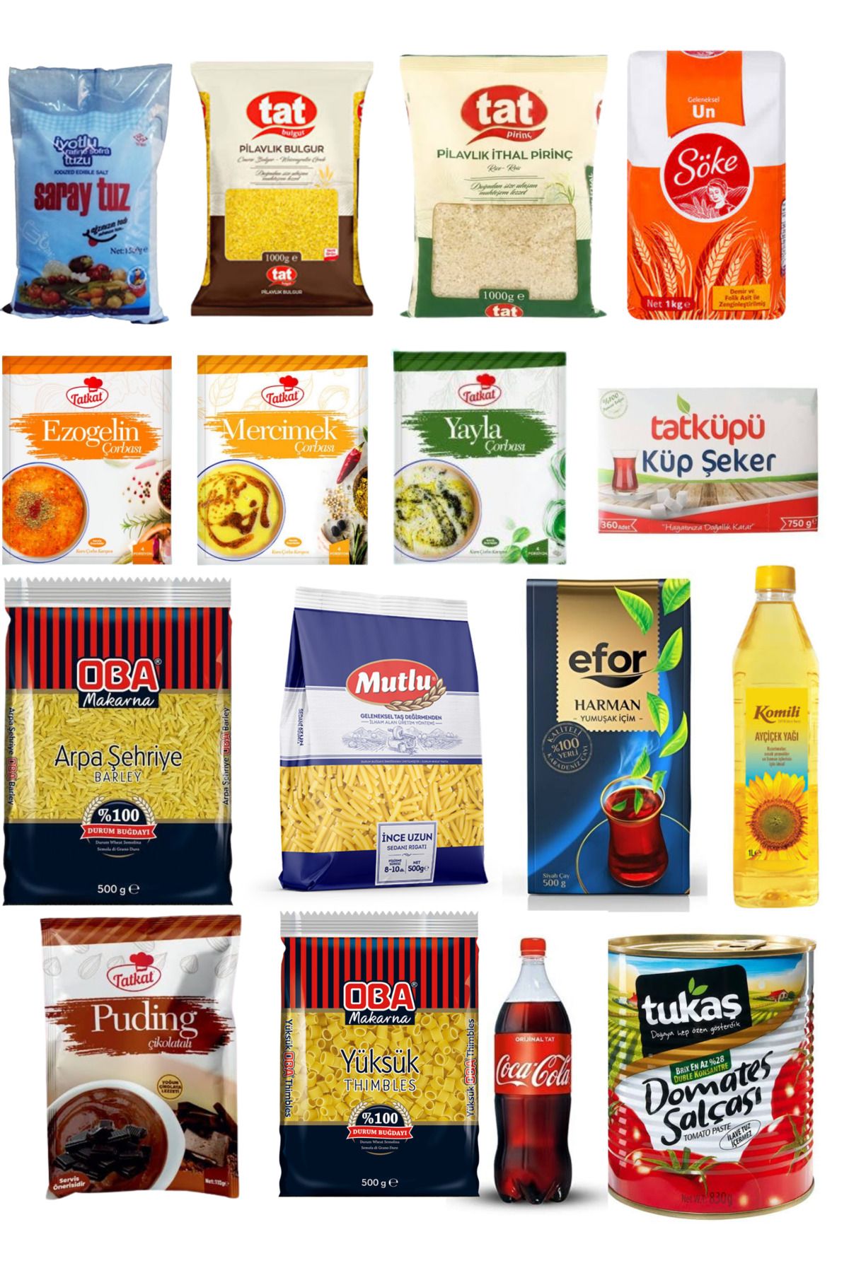 Tat Ramazan paketi kumanya yardım gıda erzak kolisi ekonomik paket 16 parça ürün
