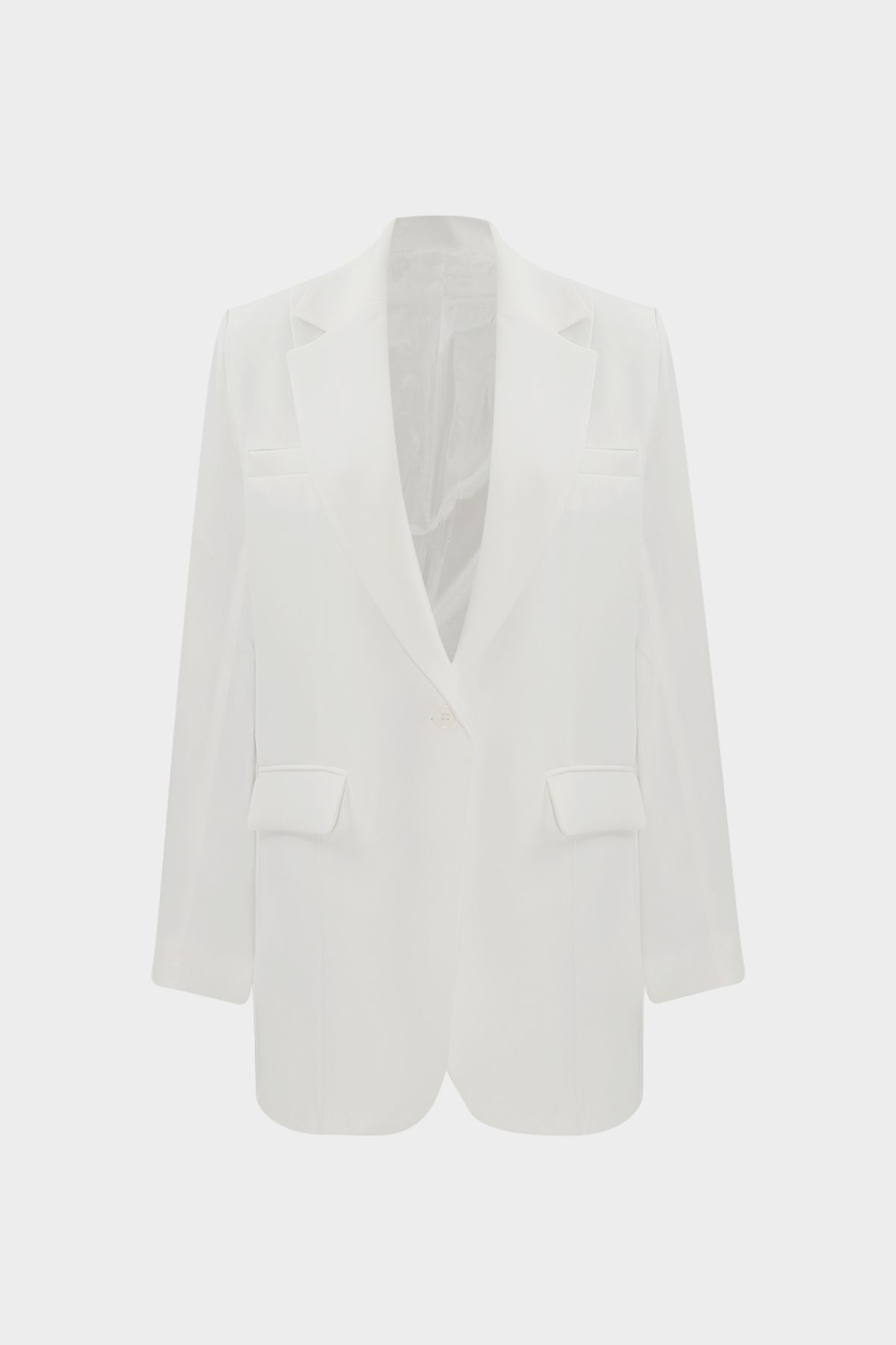 Açelya Okcu Premium Oversize Cep Detaylı Kadın Blazer Ceket