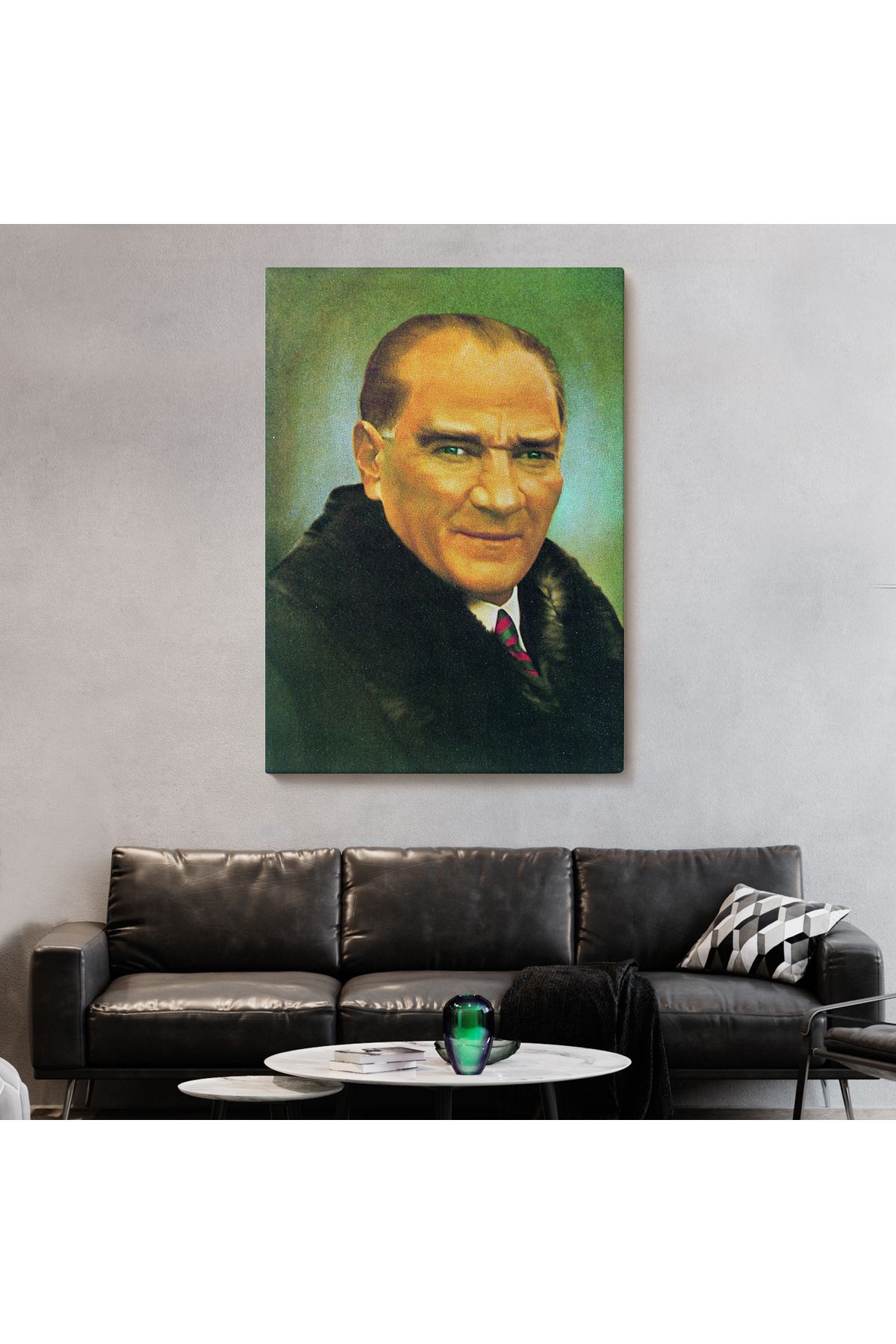 Genel Markalar Atatürk Portre Tablosu Mustafa Kemal Atatürk Dikdörtgen Dekoratif Kanvas Tablo-CŞ-70