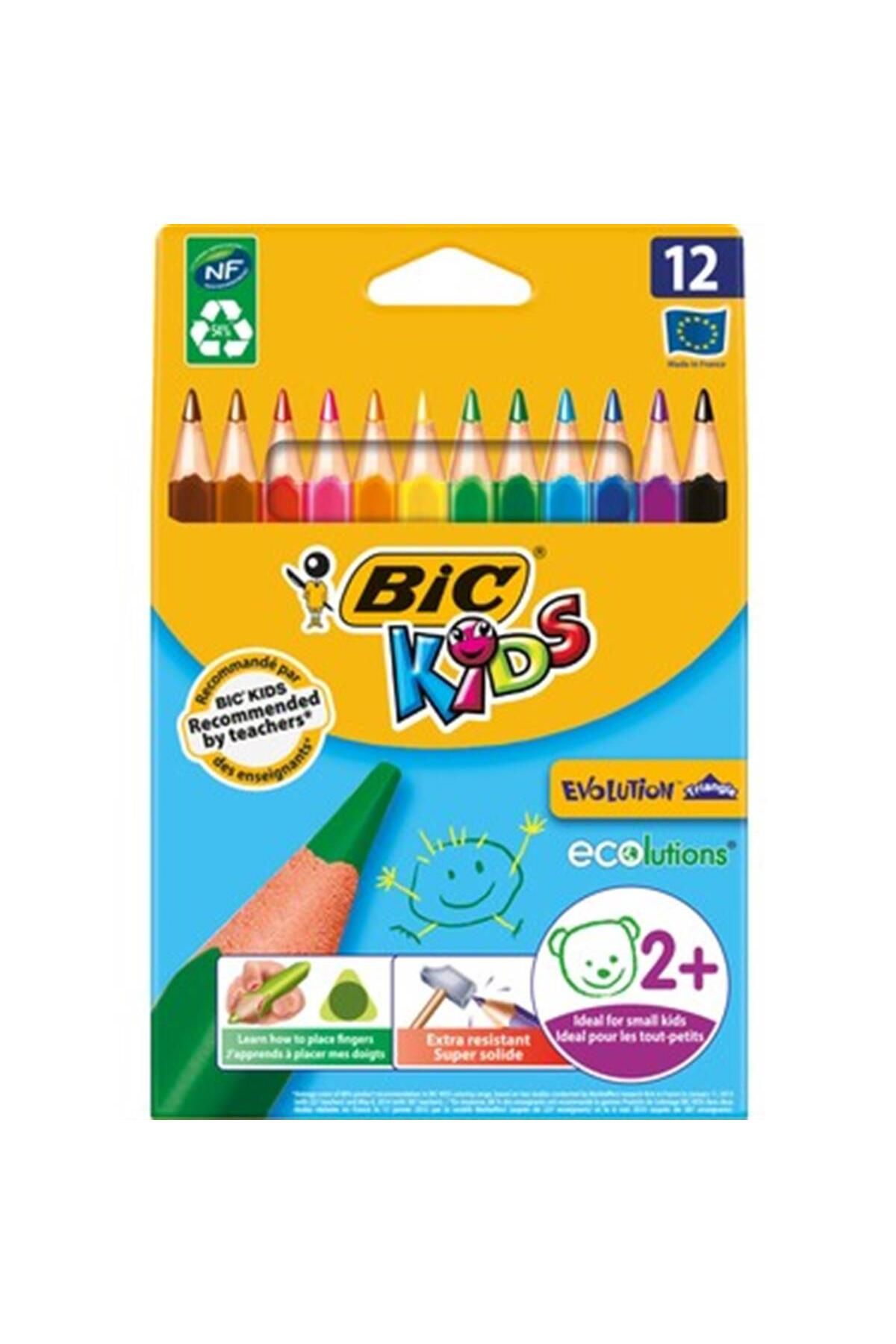 Bic Kids Evolution Üçgen Jumbo Kuru Boya 12 Renk