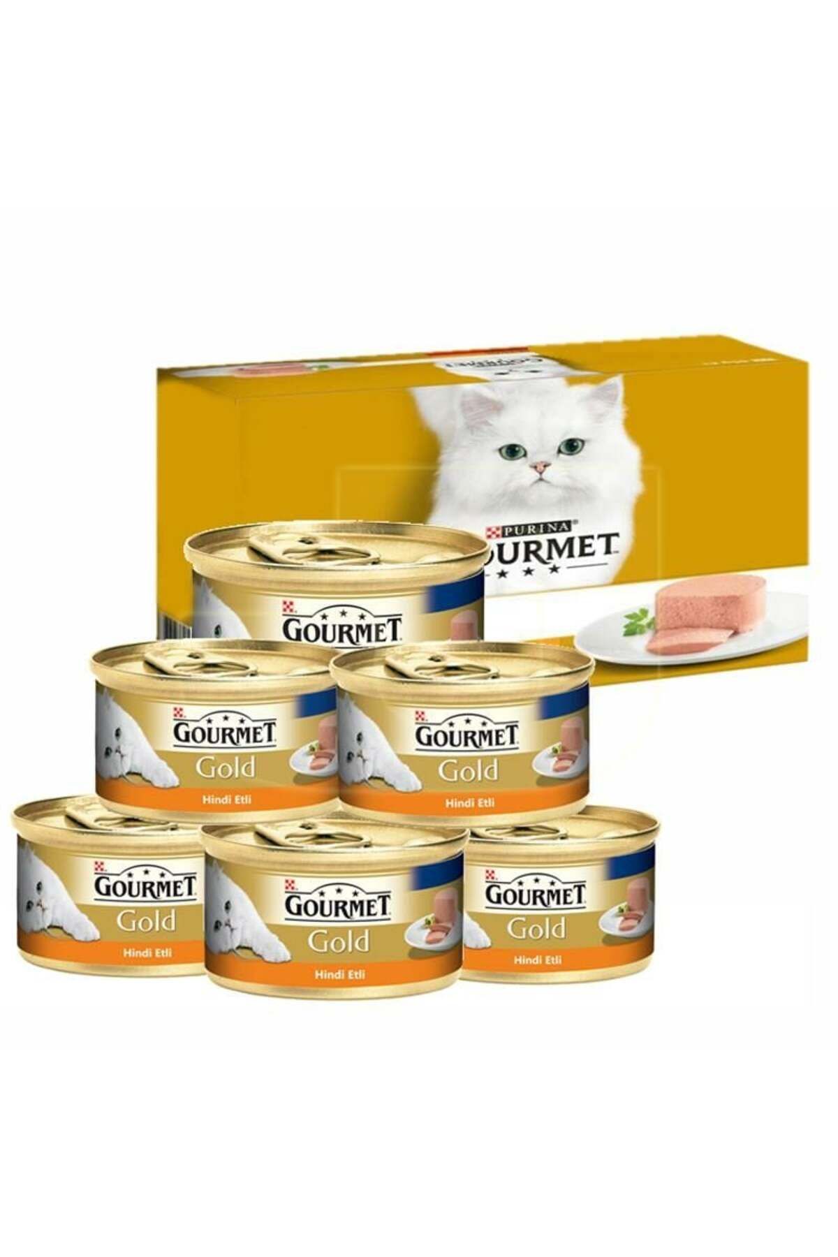 Gourmet Gold Kıyılmış Hindili Yetişkin Konserve Kedi Maması 6x85 gr Paket