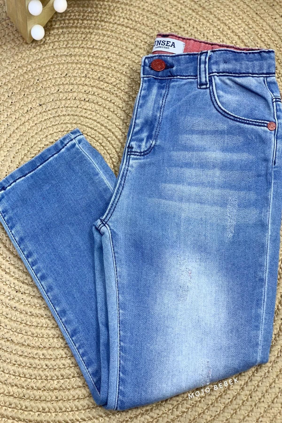 Nk Kids Erkek Çocuk Düz Denim Pantolon 64619 Kırmızı