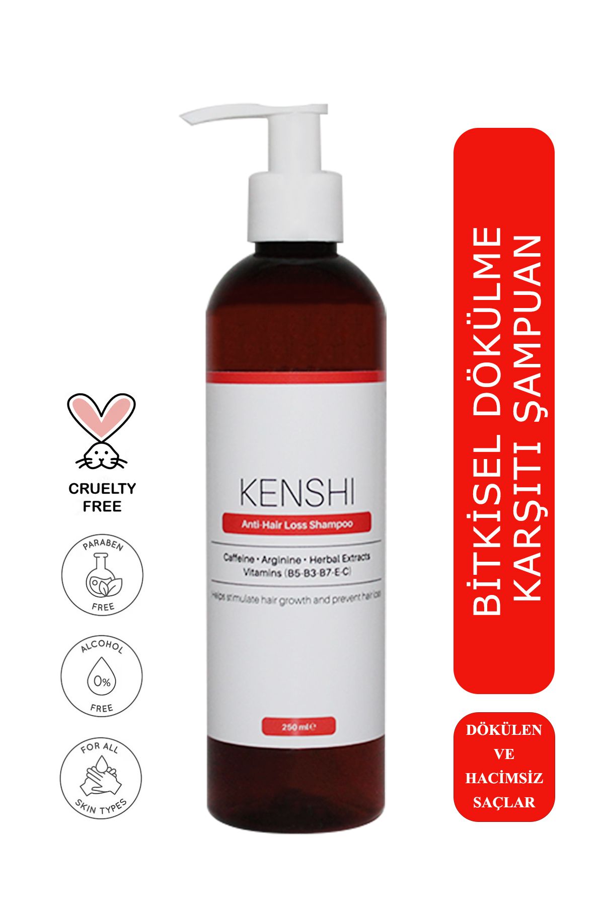 Kenshi Bitkisel Dökülme Karşıtı & Hızlı Saç Uzatma Şampuanı 250 ml