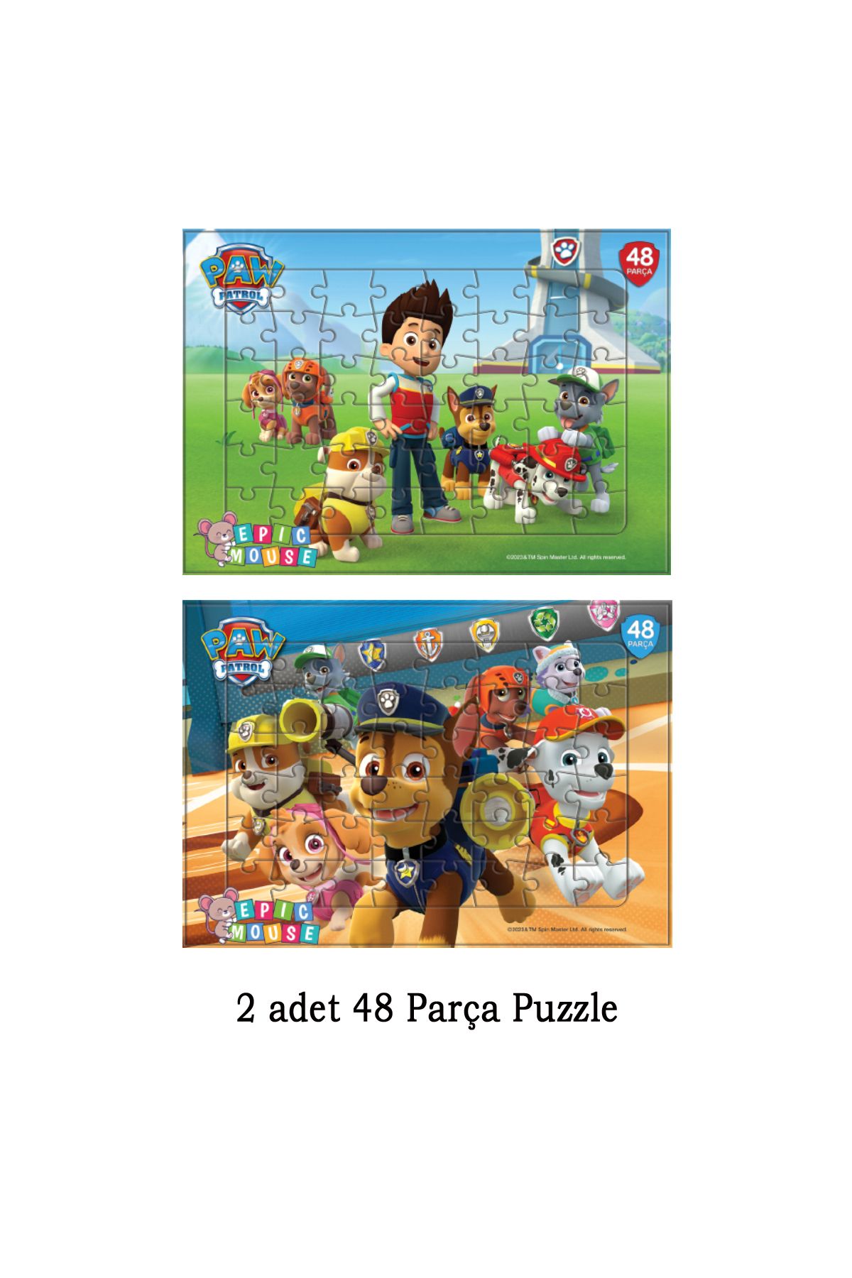 Epic Mouse Paw Patrol Eğitici Puzzle Seti- Yeni Başlayacaklara - 2 x 48 Parça Frame Puzzle/Yapboz