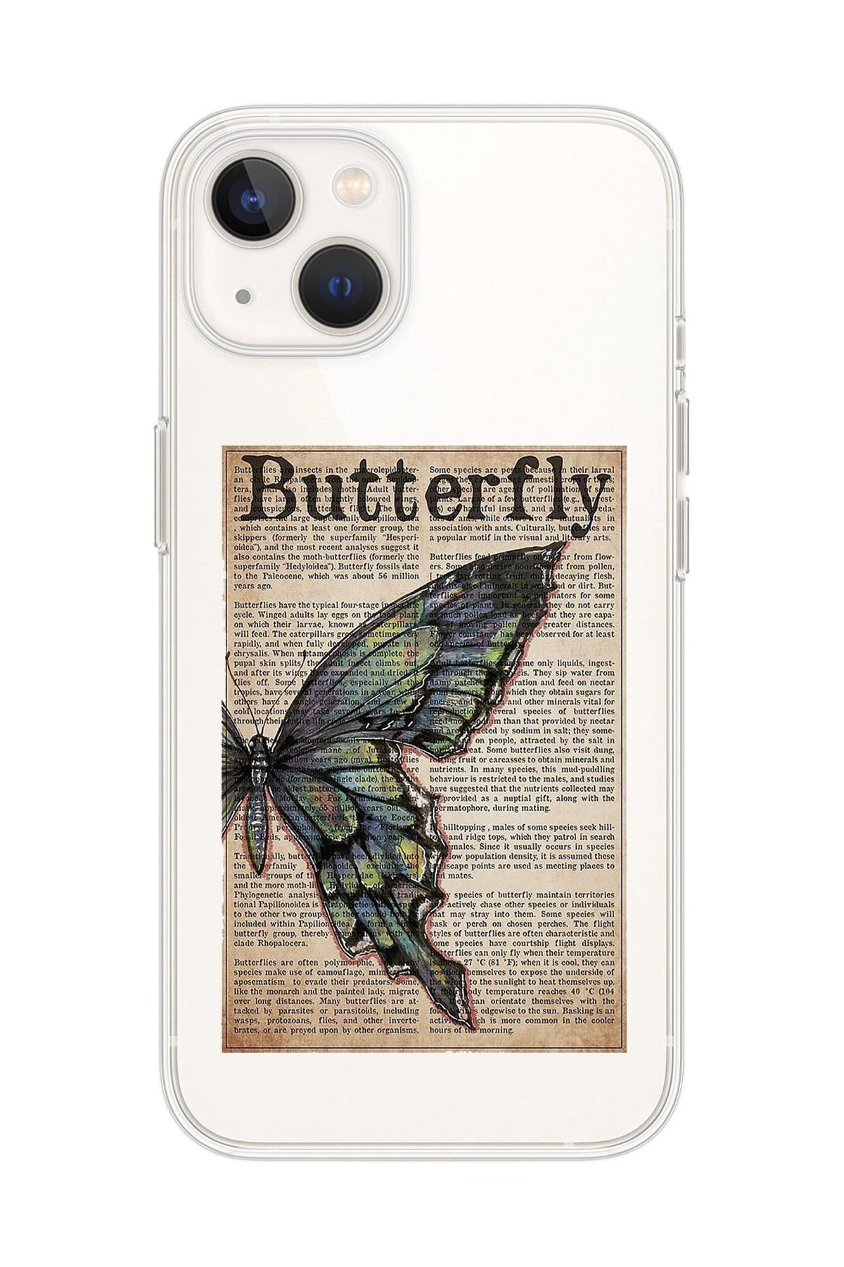 Magic Ring Iphone 15 Uyumlu Butterfly Tasarımlı Şeffaf Telefon Kılıfı